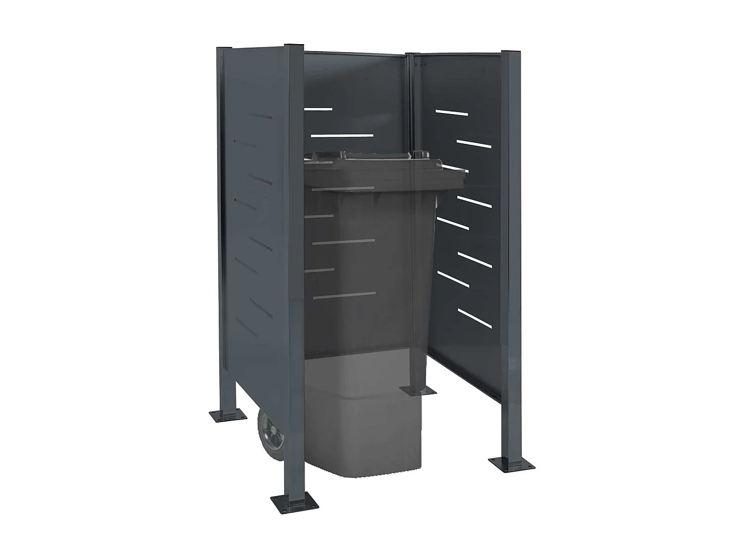 Clôture pour poubelles MCW-J55 Métal,  anthracite