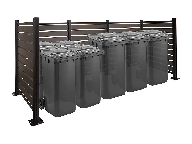 Clôture pour poubelles en aluminium MCW-K57,  gris
