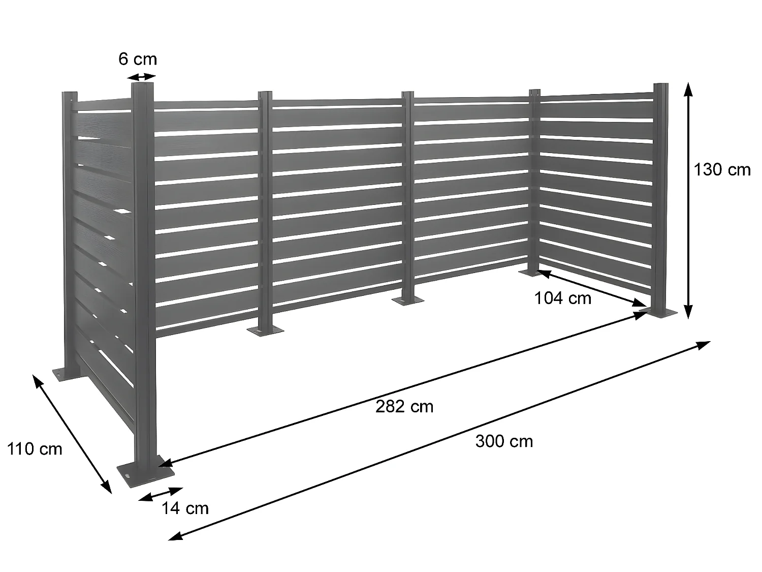 Aluminium afvalemmerhek MCW-K57,  grijs