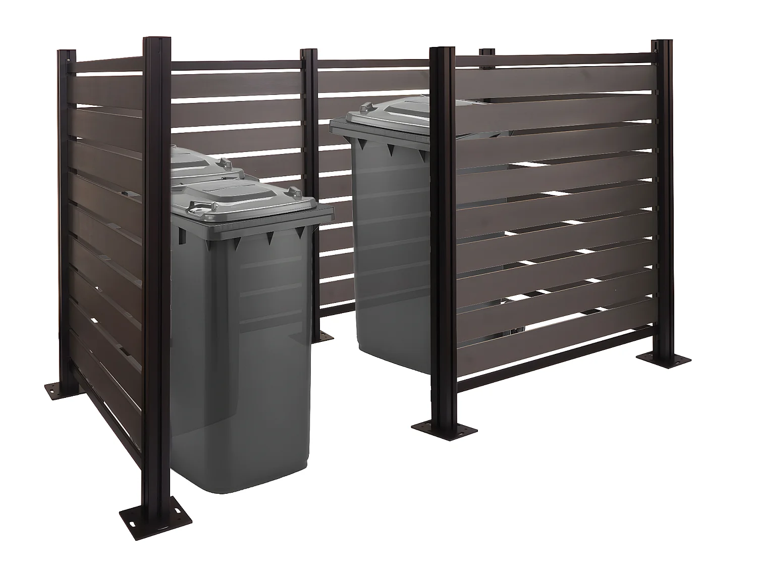 Aluminium afvalemmerhek MCW-K57,  grijs