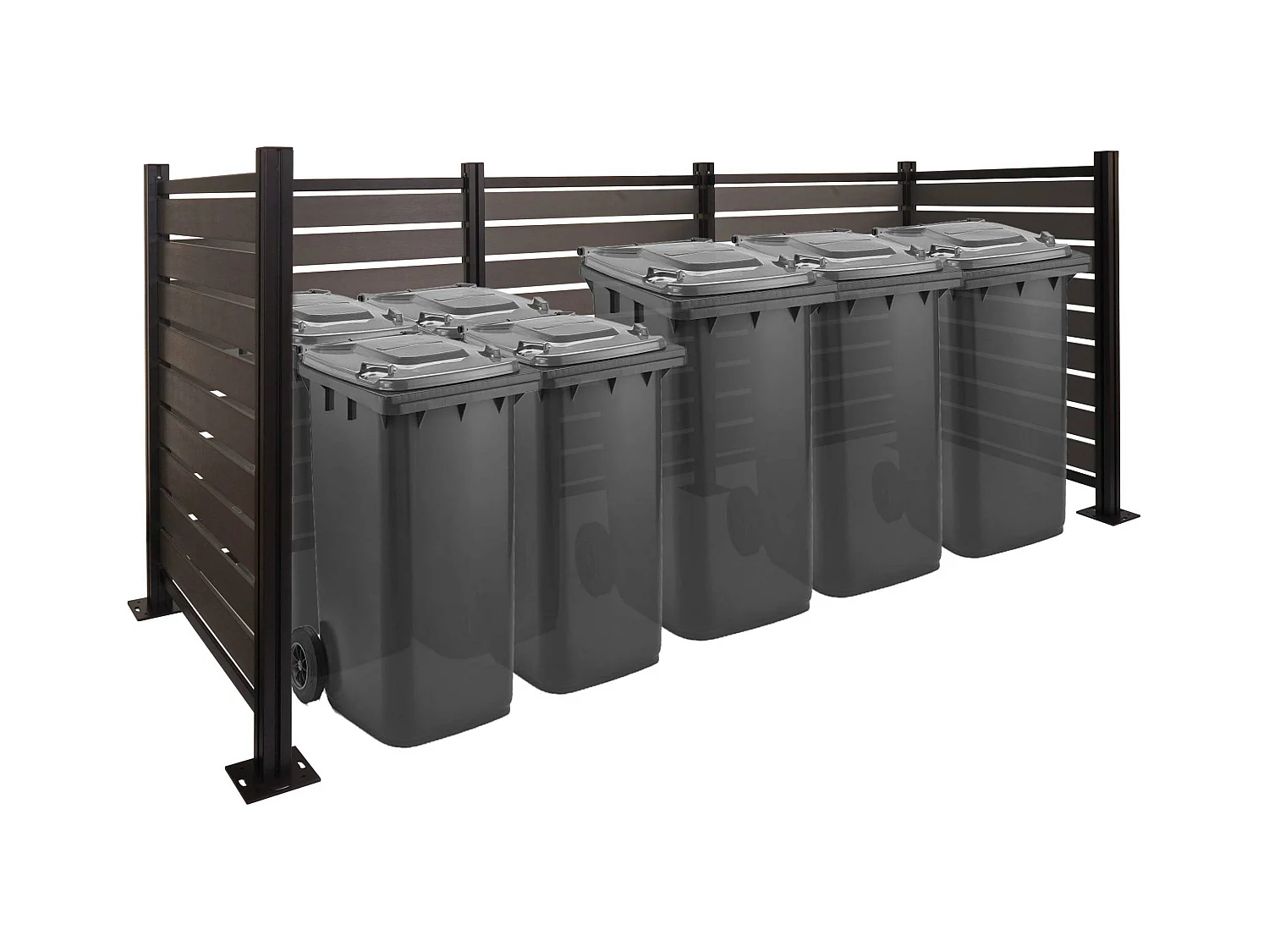 Aluminium afvalemmerhek MCW-K57,  grijs