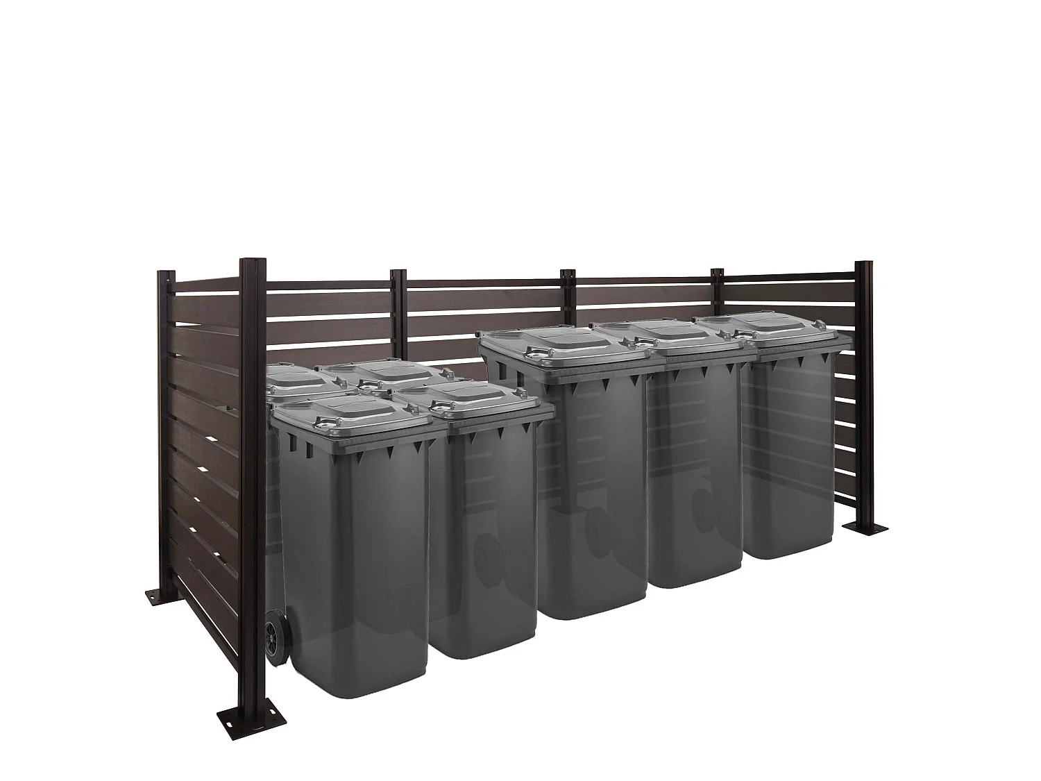 Clôture pour poubelles en aluminium MCW-K57,  gris