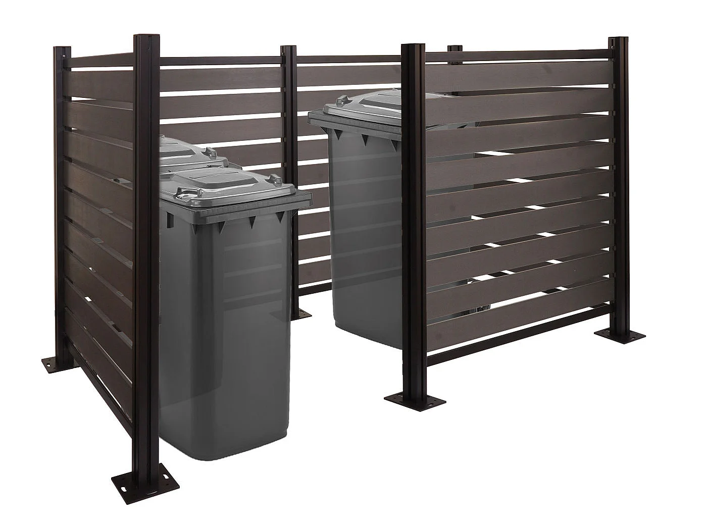 Clôture pour poubelles en aluminium MCW-K57,  gris