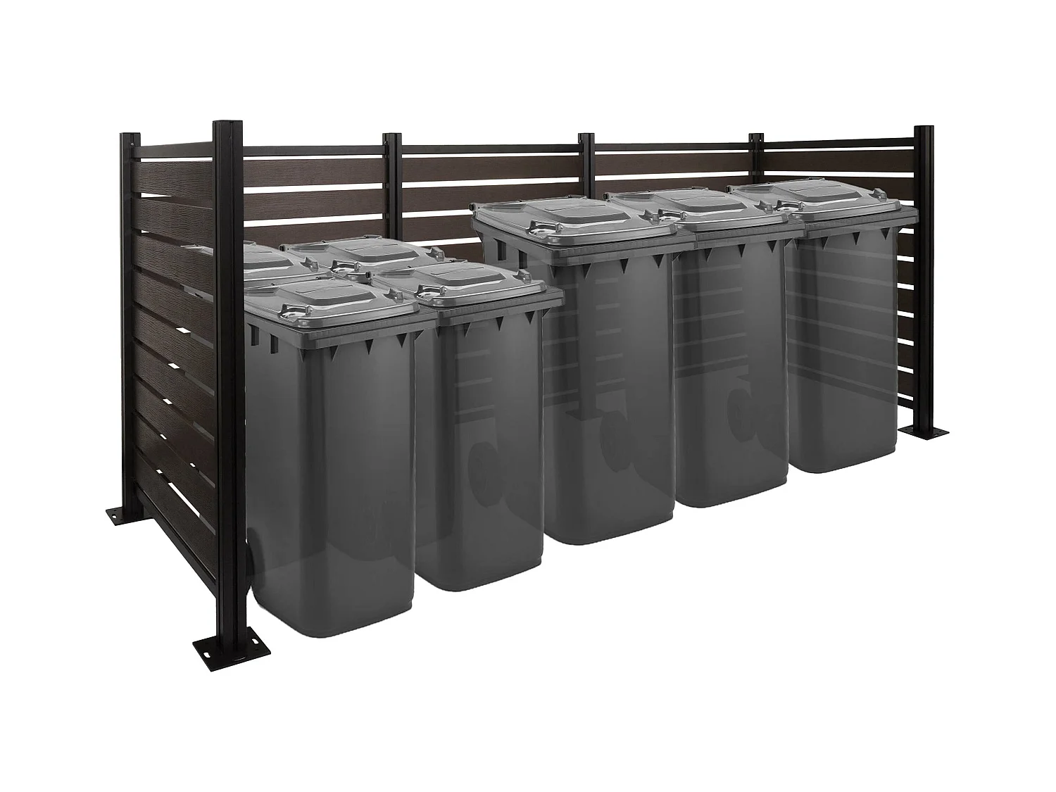Clôture pour poubelles en aluminium MCW-K57,  anthracite