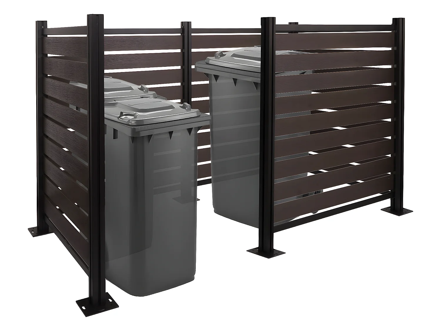 Clôture pour poubelles en aluminium MCW-K57,  anthracite