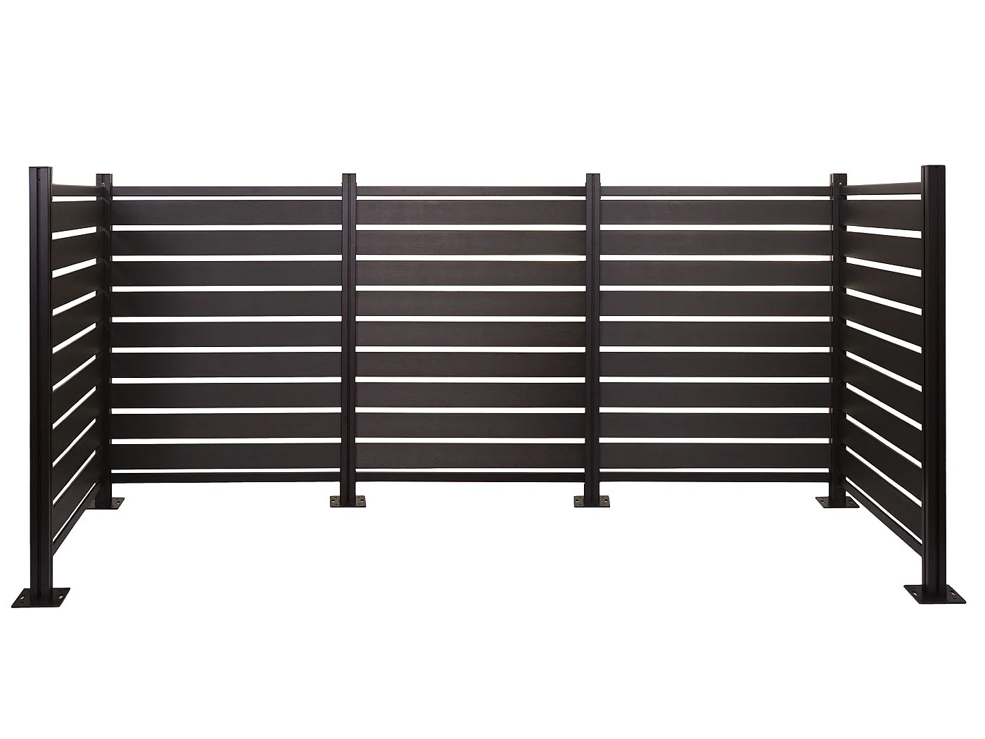 Recinzione fendivista bidoni box spazzatura rifiuti MCW-K57 alluminio aspetto legno 130x300x110cm ~ antracite