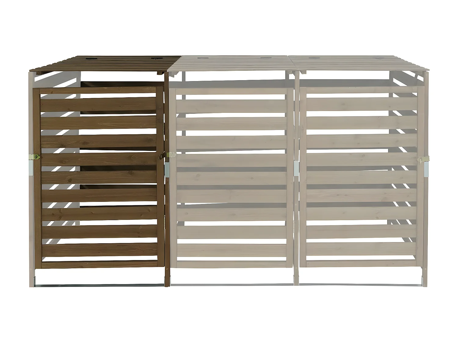 Modulo aggiuntivo per copribidoni box spazzatura rifiuti MCW-H62 97x67x114cm legno abete marrone scuro