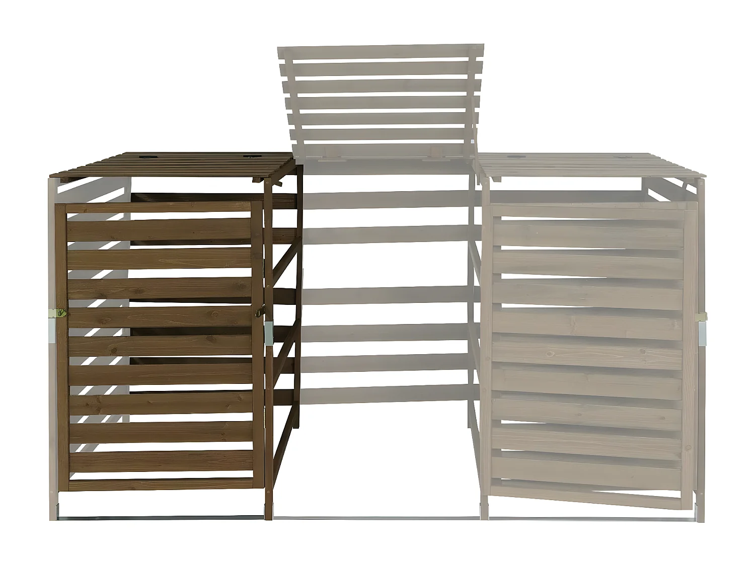 Modulo aggiuntivo per copribidoni box spazzatura rifiuti MCW-H62 97x67x114cm legno abete marrone scuro