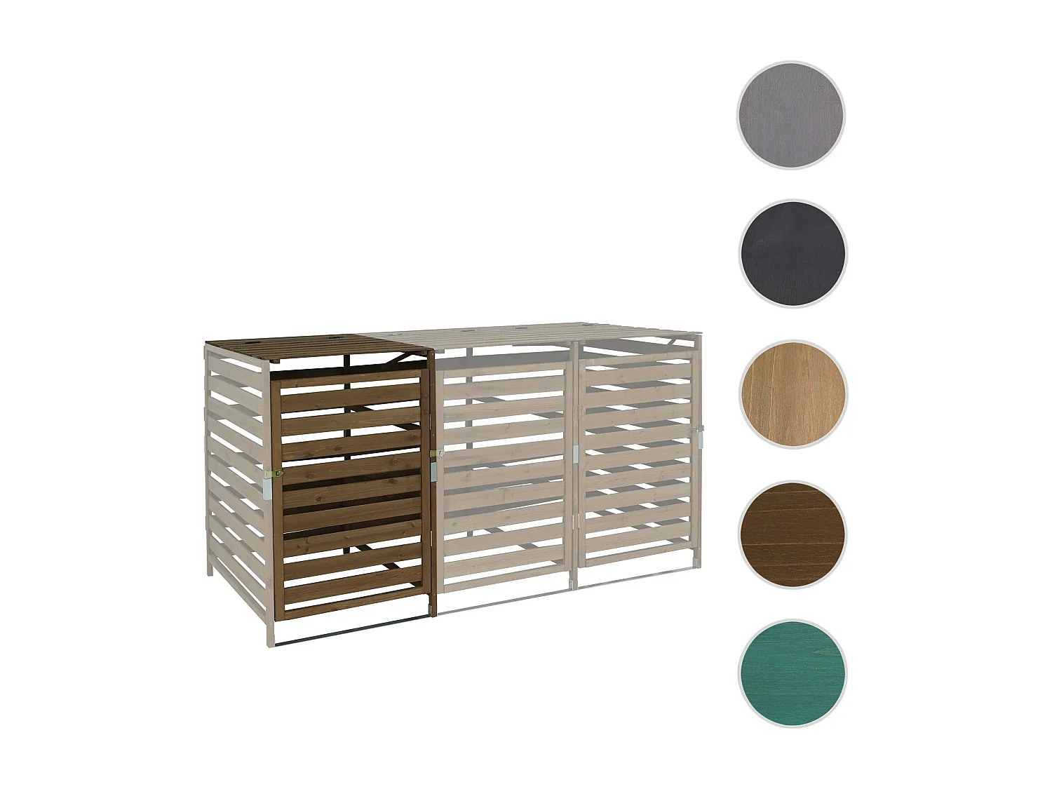 Modulo aggiuntivo per copribidoni box spazzatura rifiuti MCW-H62 97x67x114cm legno abete marrone scuro