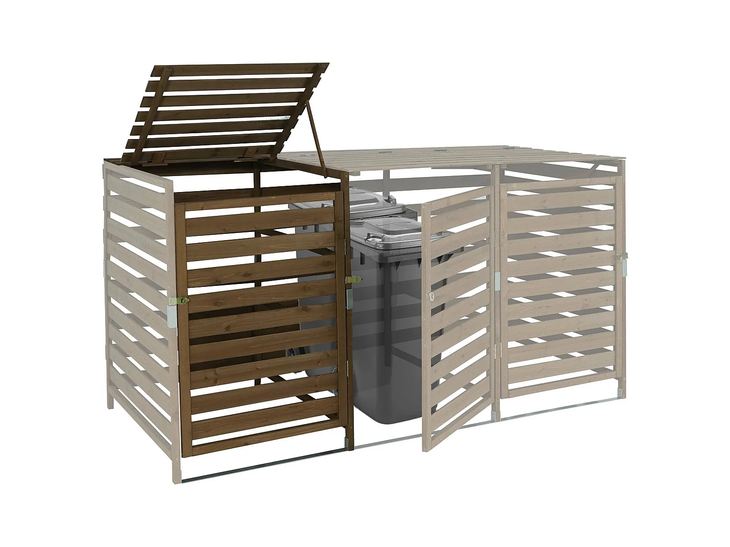 Extension pour cache-poubelle MCW-H62,  brun foncé