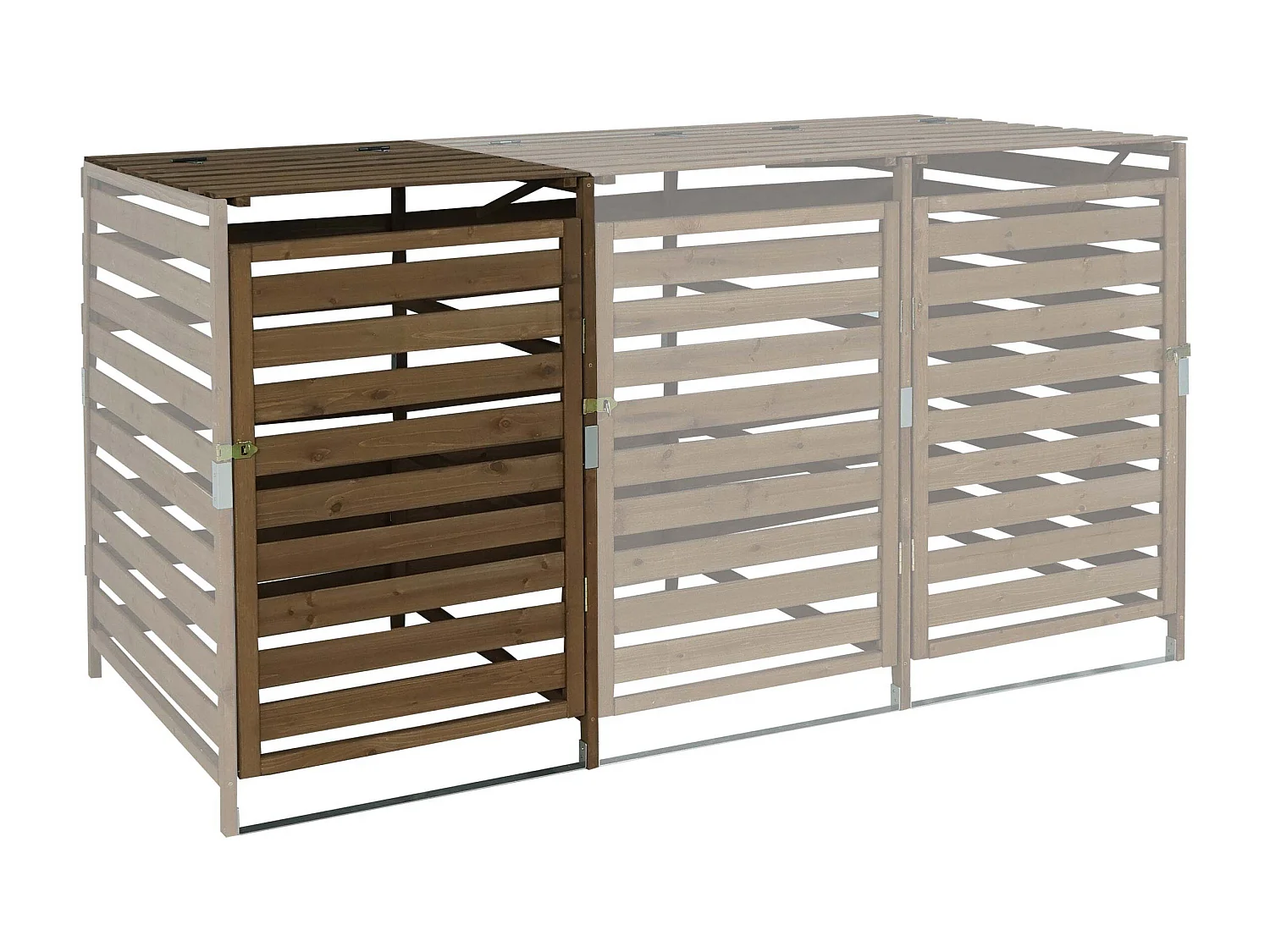 Afvalbakkenbox uitbreiding MCW-H62,  donkerbruin