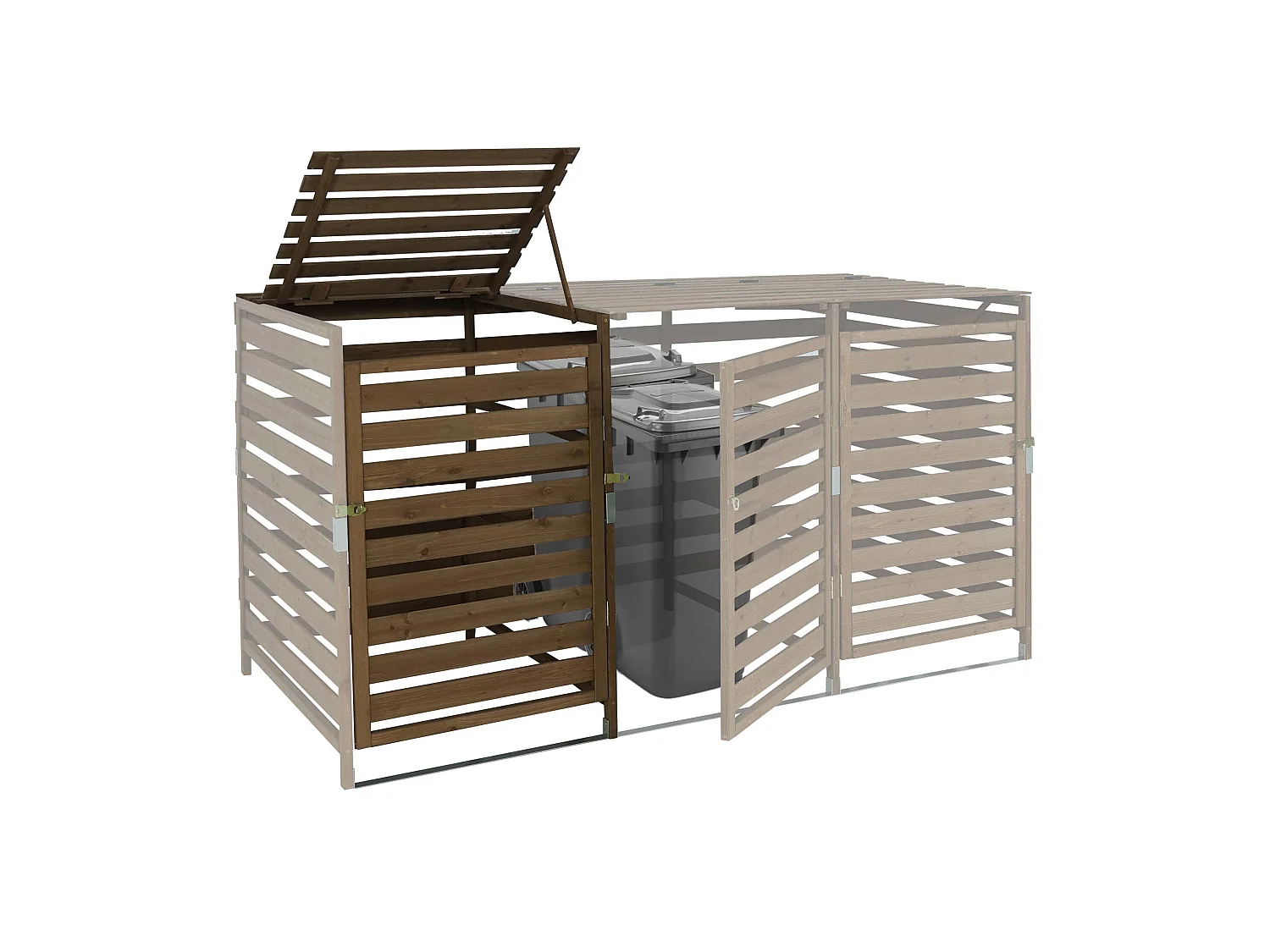 Afvalbakkenbox uitbreiding MCW-H62,  donkerbruin