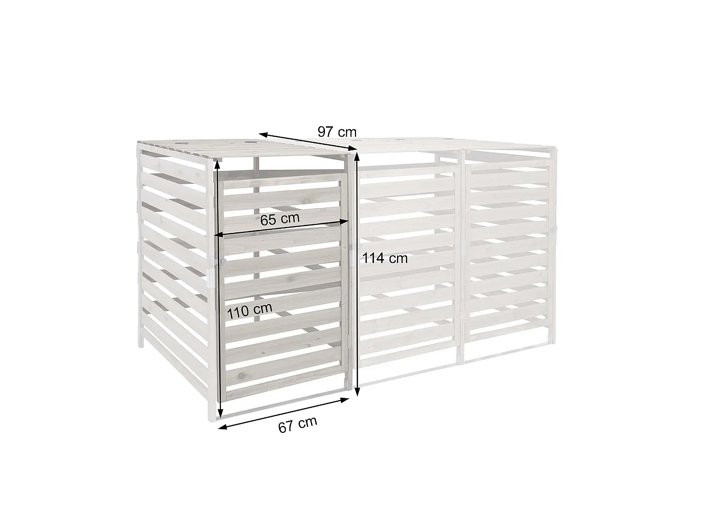 Afvalbakkenbox uitbreiding MCW-H62,  donkerbruin