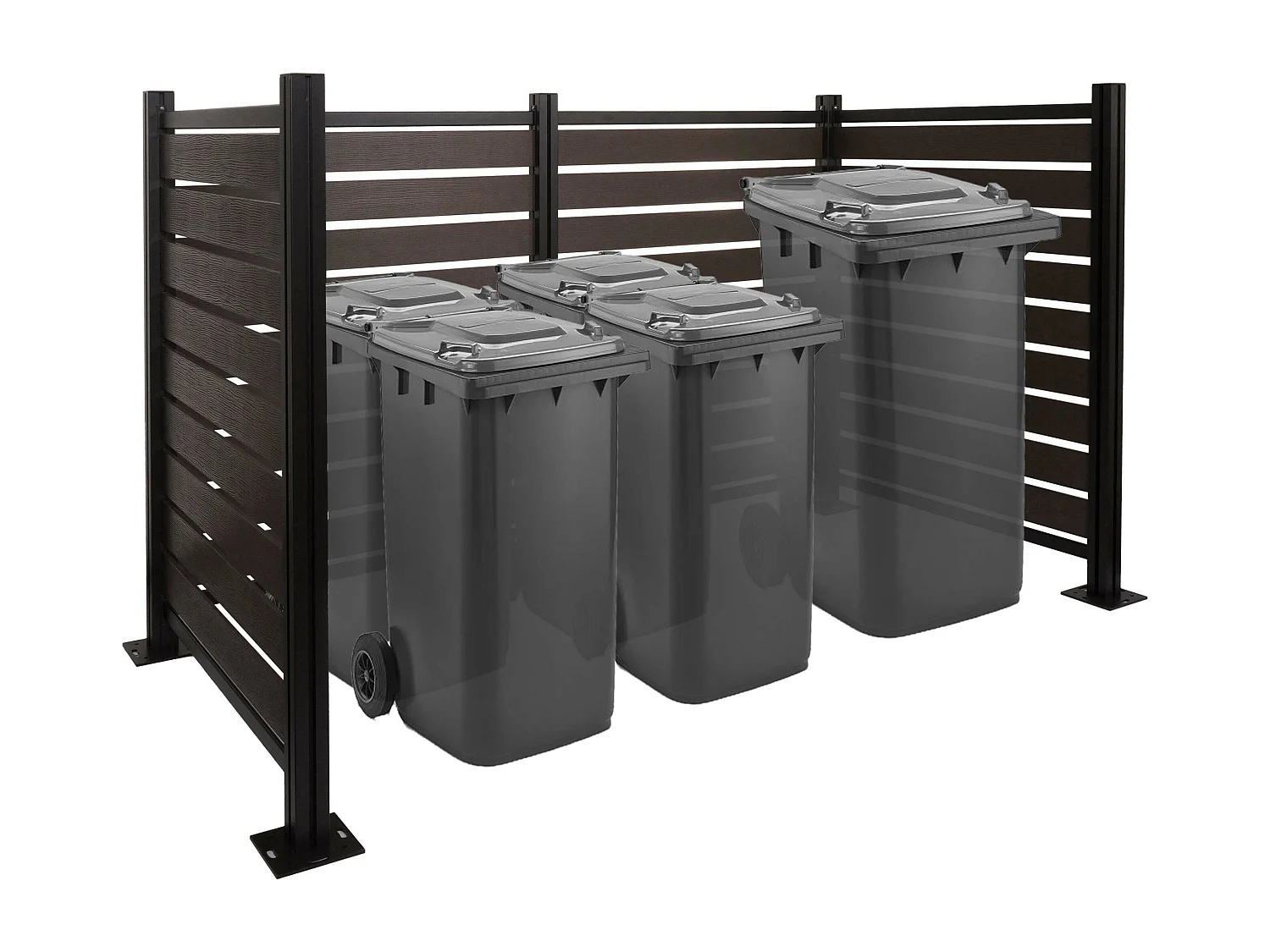 Clôture pour poubelles en aluminium MCW-K57,  anthracite