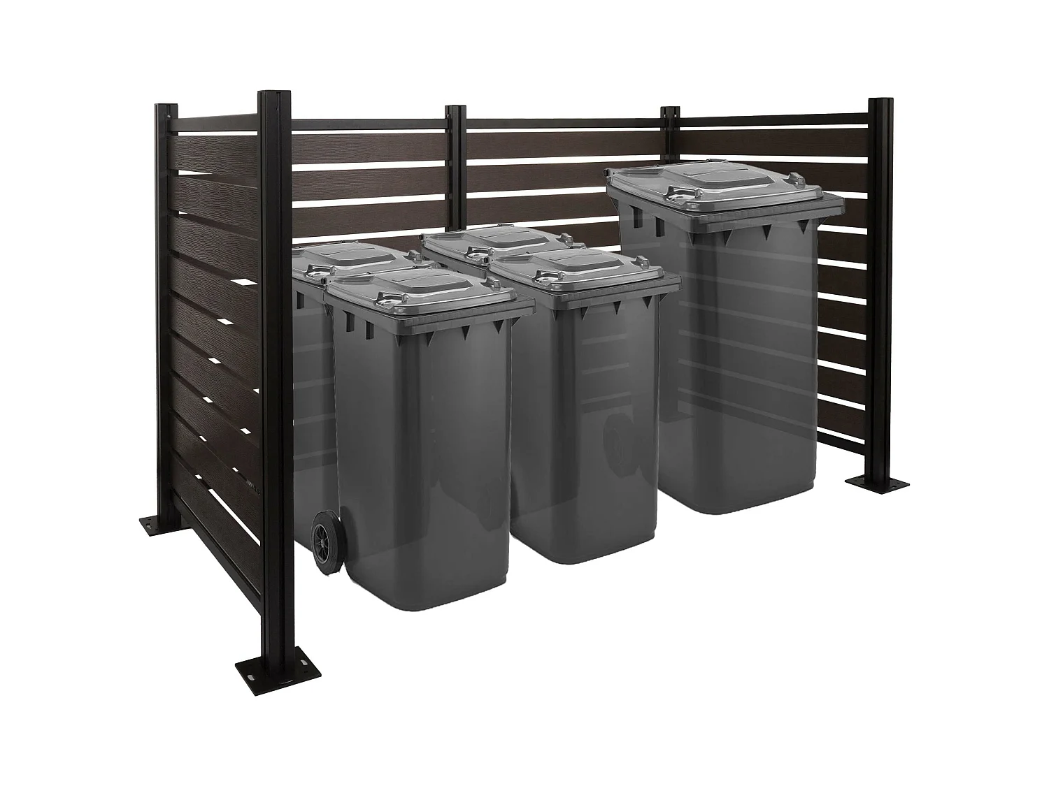 Aluminiowe ogrodzenie kosza na śmieci MCW-K57,  antracyt