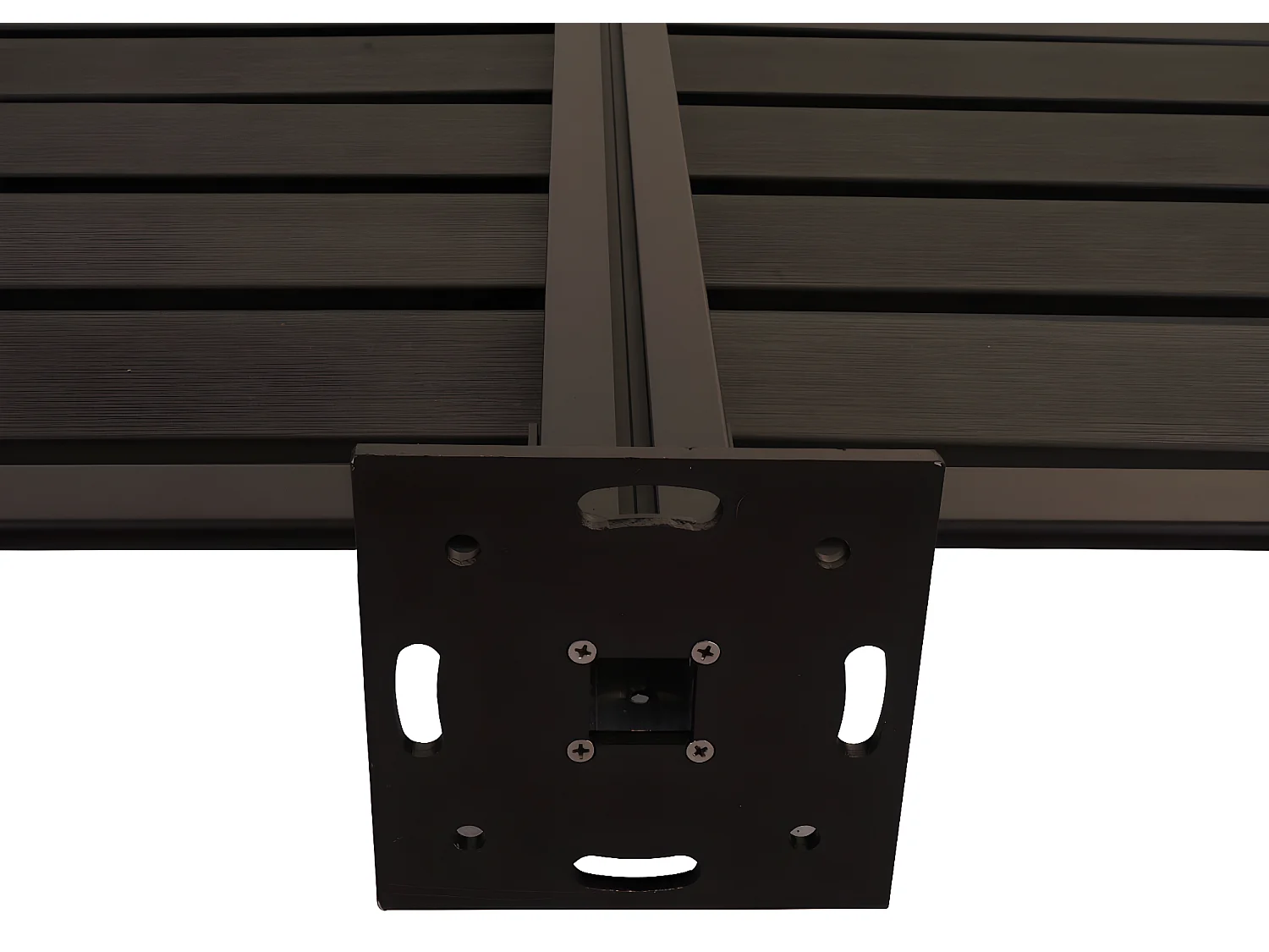 Recinzione fendivista bidoni box spazzatura rifiuti MCW-K57 alluminio aspetto legno 130x206x110cm antracite