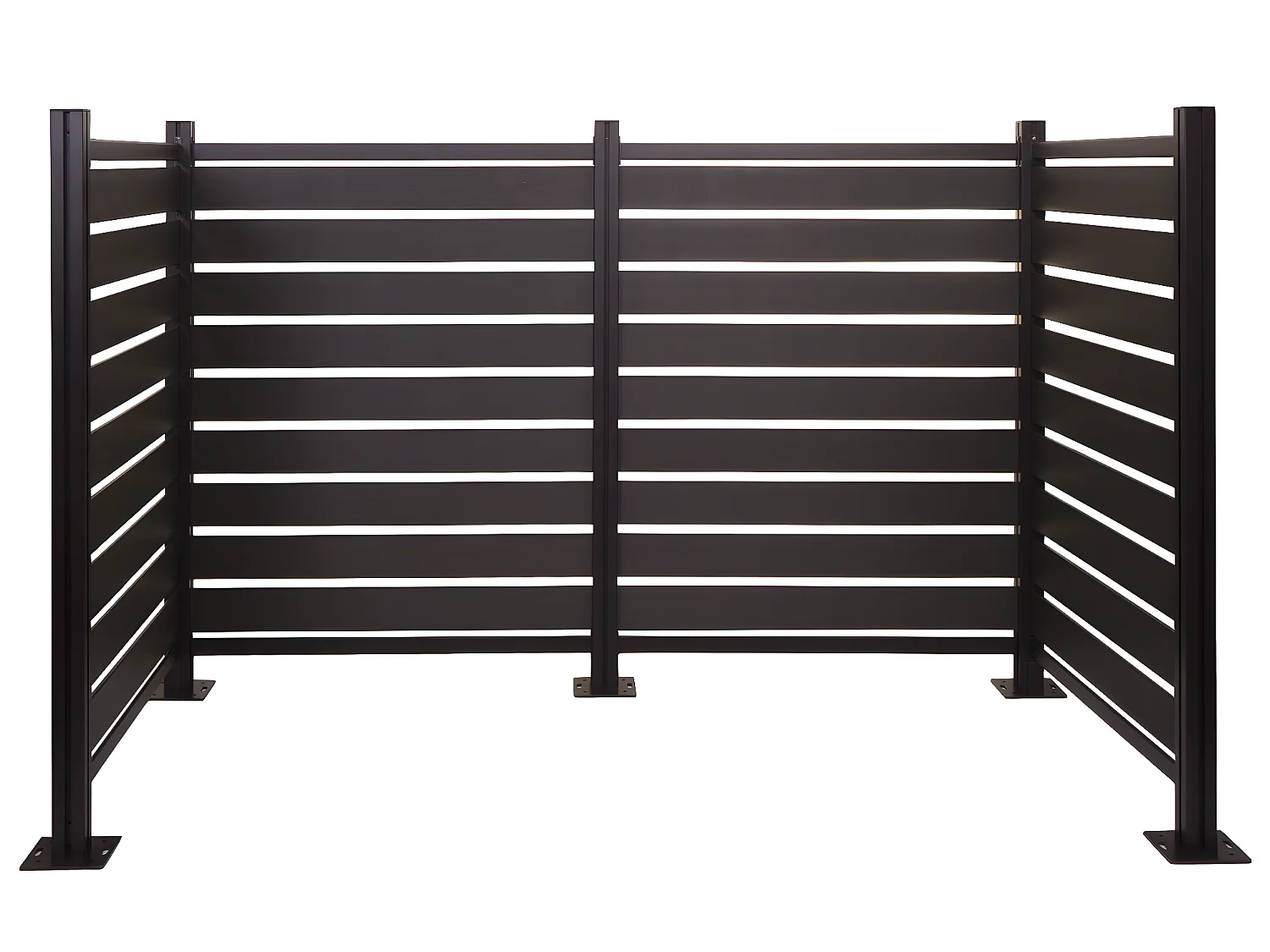 Recinzione fendivista bidoni box spazzatura rifiuti MCW-K57 alluminio aspetto legno 130x206x110cm antracite