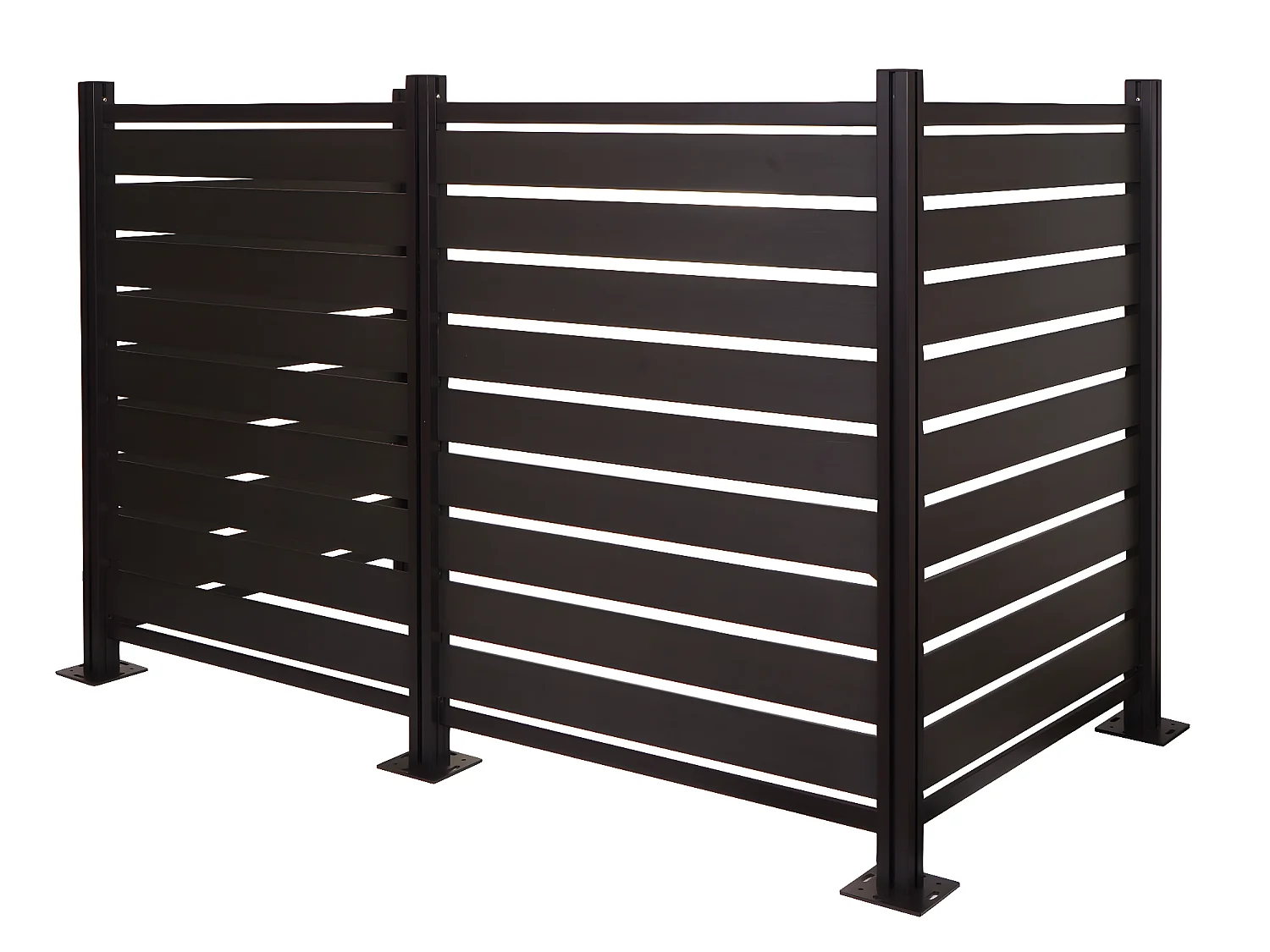 Recinzione fendivista bidoni box spazzatura rifiuti MCW-K57 alluminio aspetto legno 130x206x110cm antracite