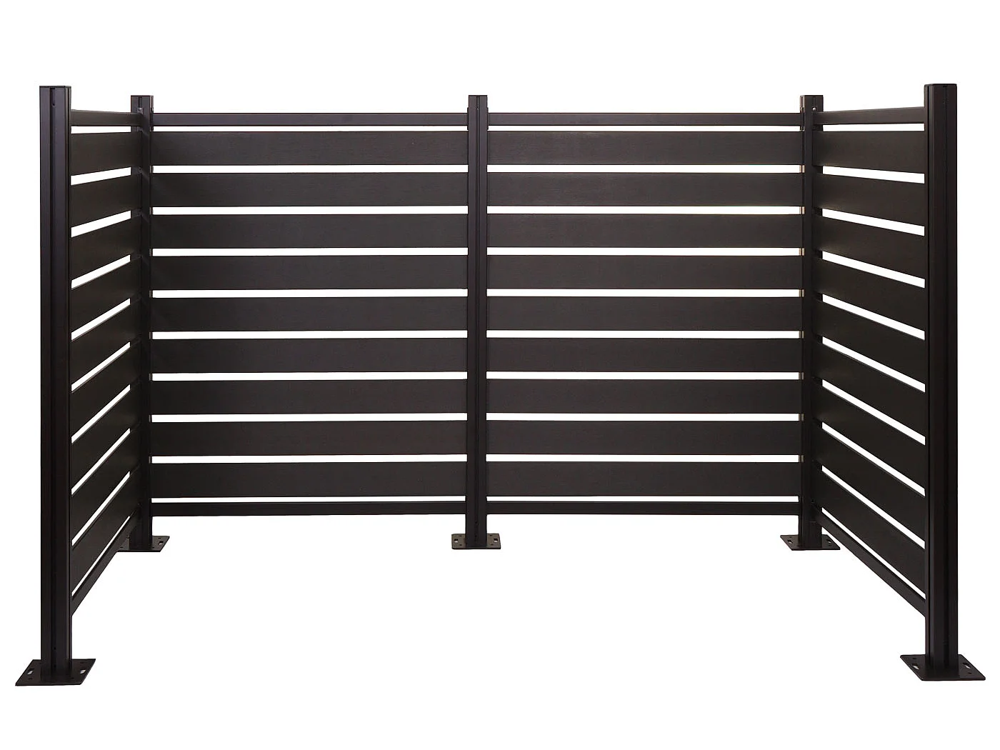 Recinzione fendivista bidoni box spazzatura rifiuti MCW-K57 alluminio aspetto legno 130x206x110cm ~ antracite