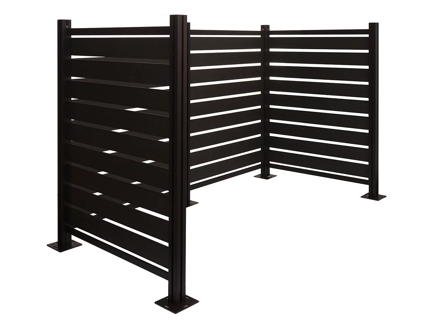 Recinzione fendivista bidoni box spazzatura rifiuti MCW-K57 alluminio aspetto legno 130x206x110cm ~ antracite