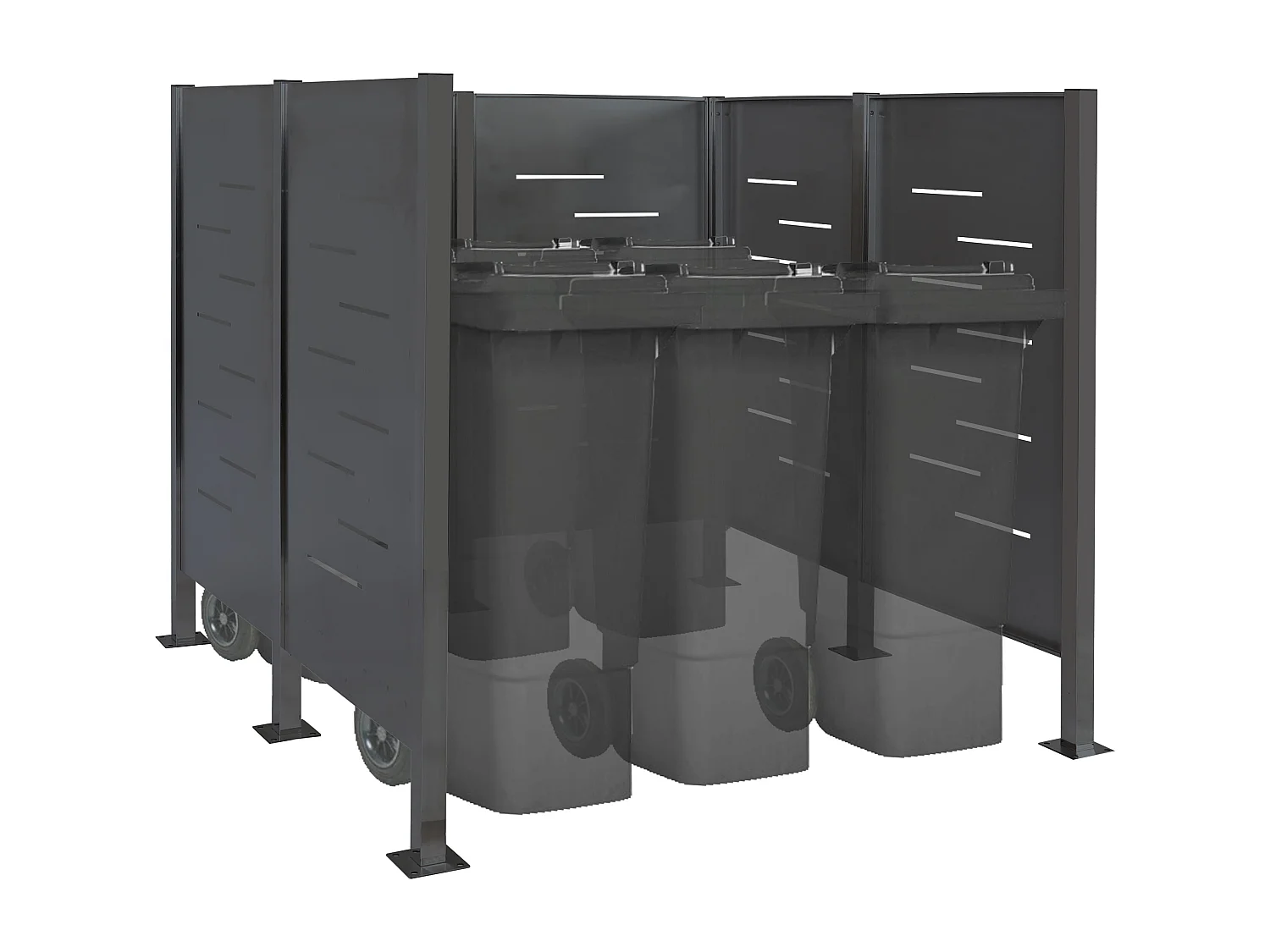 Clôture pour poubelles MCW-J55,  anthracite