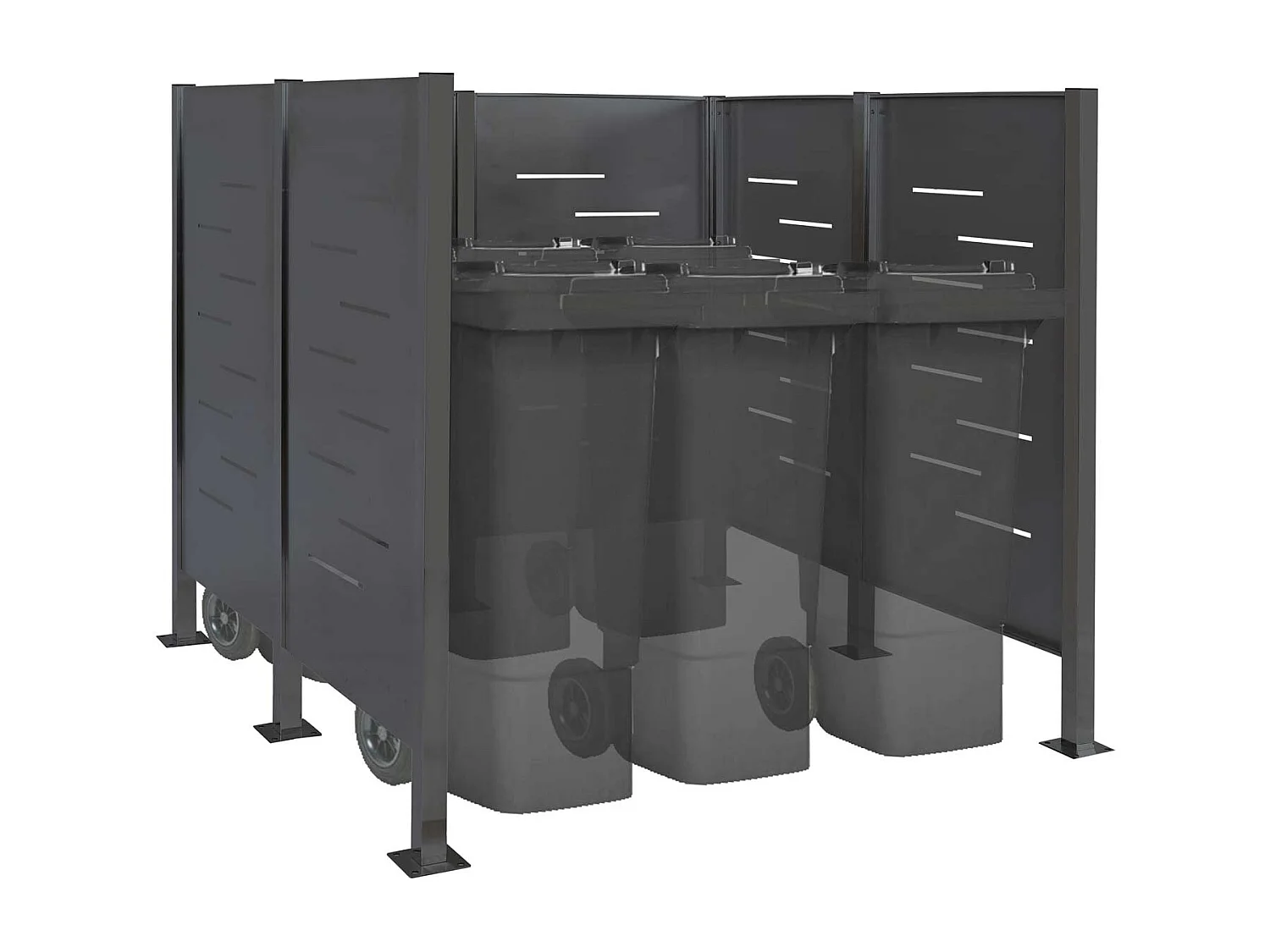 Clôture pour poubelles MCW-J55,  anthracite