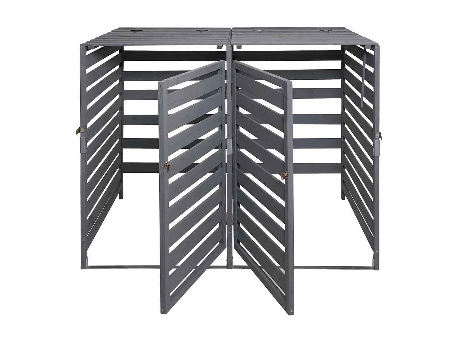 Cache-poubelle MCW-H62 pour 2 ou 4 poubelles,  gris clair