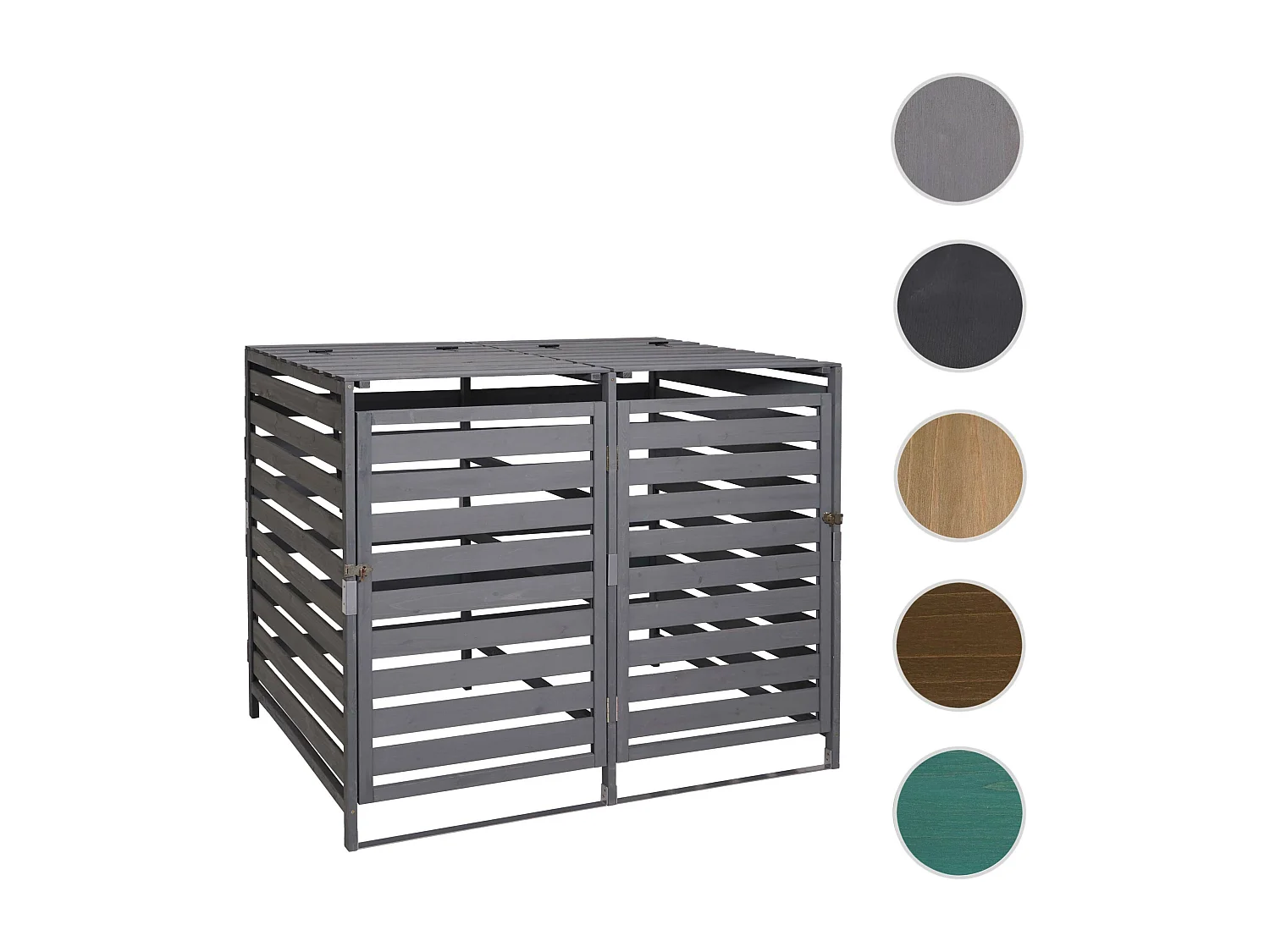 Cache-poubelle MCW-H62 pour 2 ou 4 poubelles,  gris clair