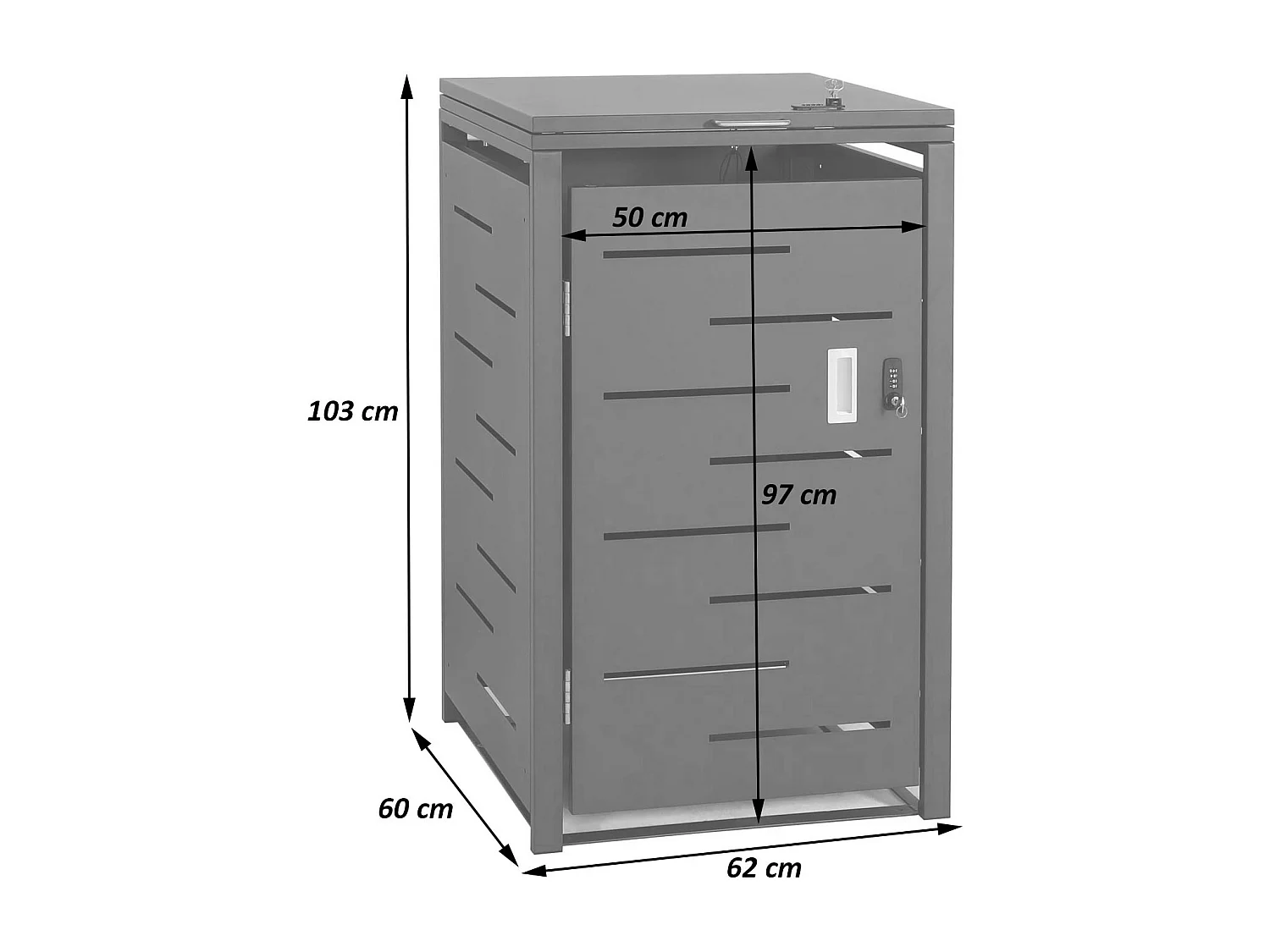 Afvalzak MCW-E83 (1 eenheid),  antraciet, staal 24kg