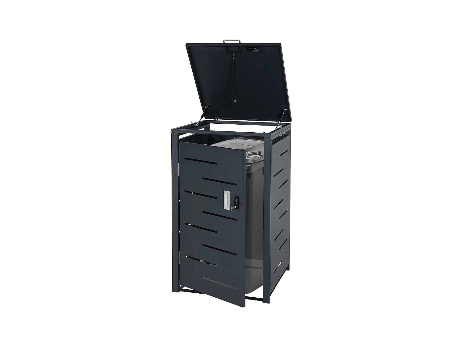 Cache-poubelle MCW-E83 (1),  anthracite, acier 24kg