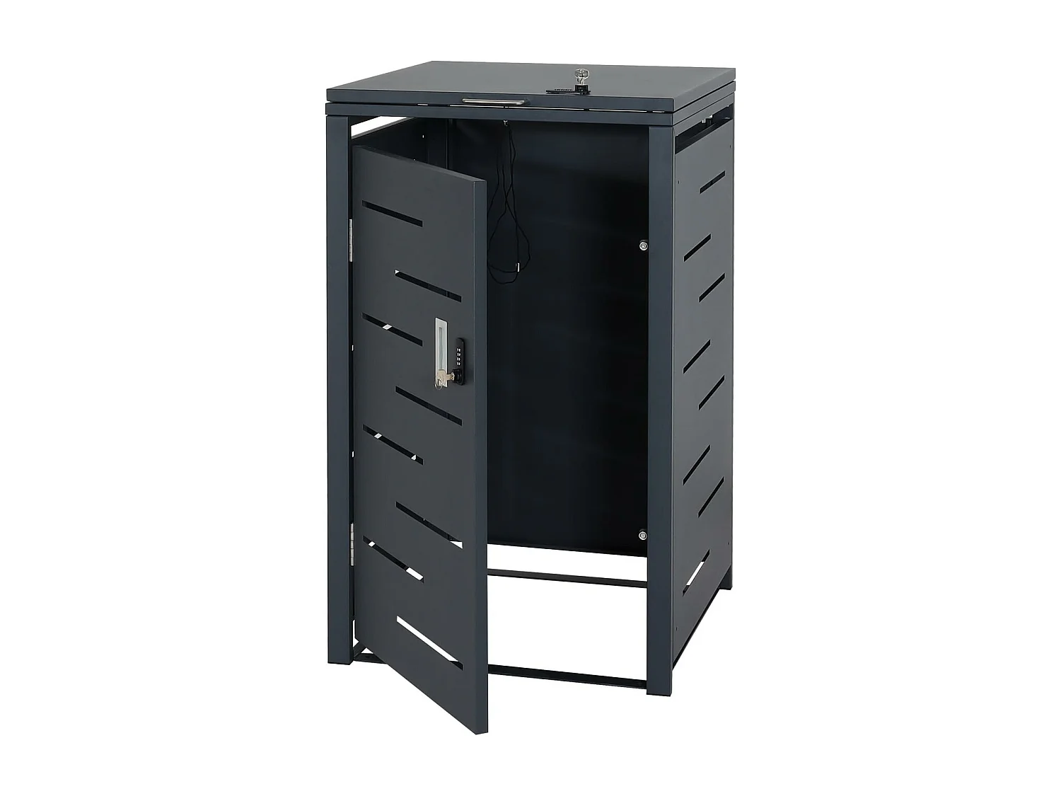 Cache-poubelle MCW-E83 (1),  anthracite, acier 24kg