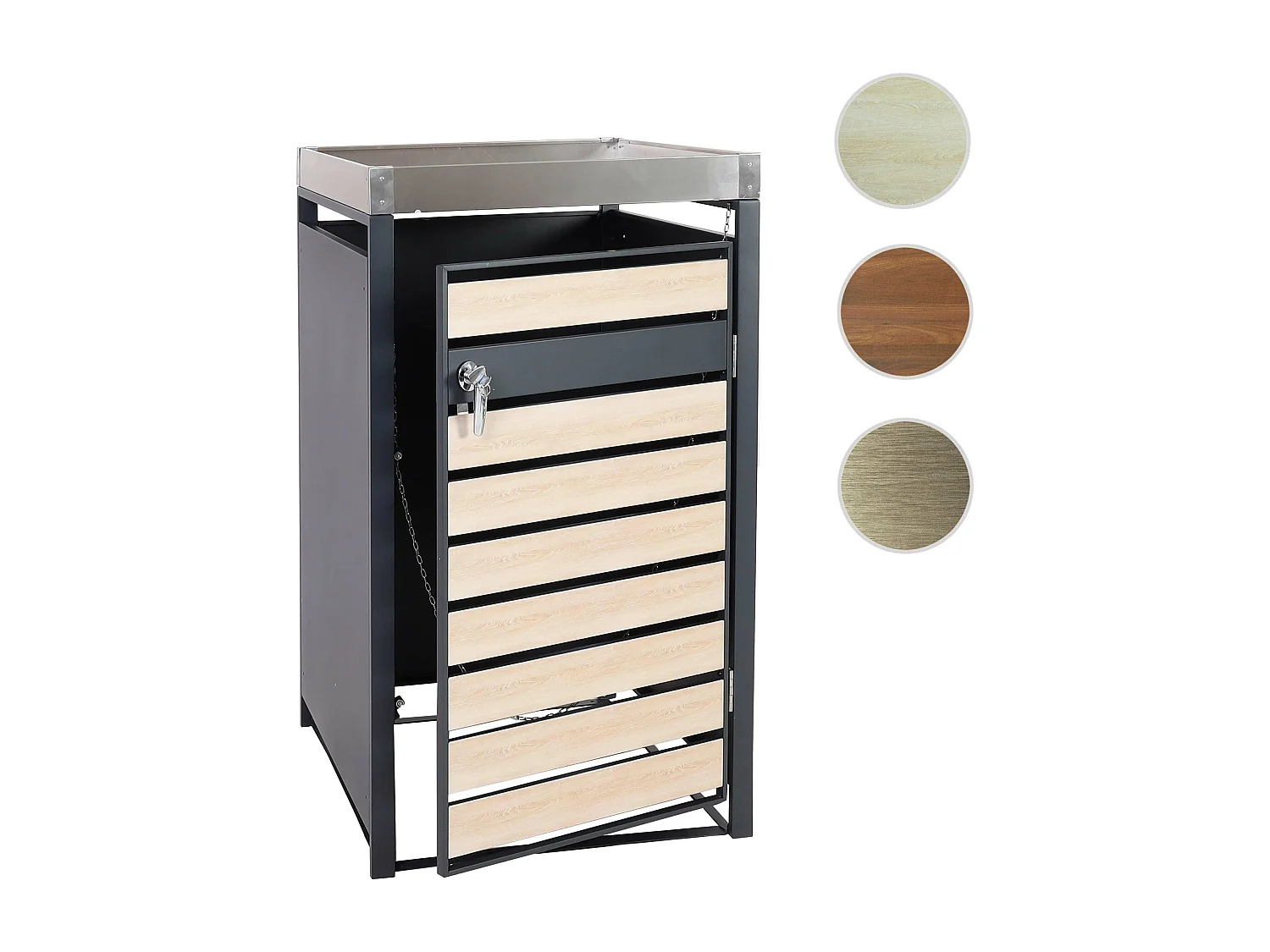 Cubo de basura MCW-J81 (1 unidad),  aspecto madera de haya