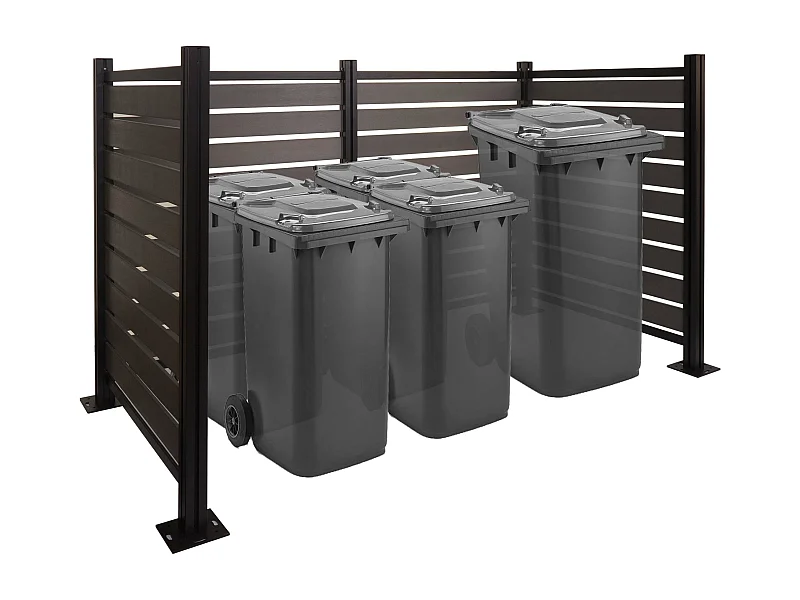 Clôture pour poubelles en aluminium MCW-K57,  gris
