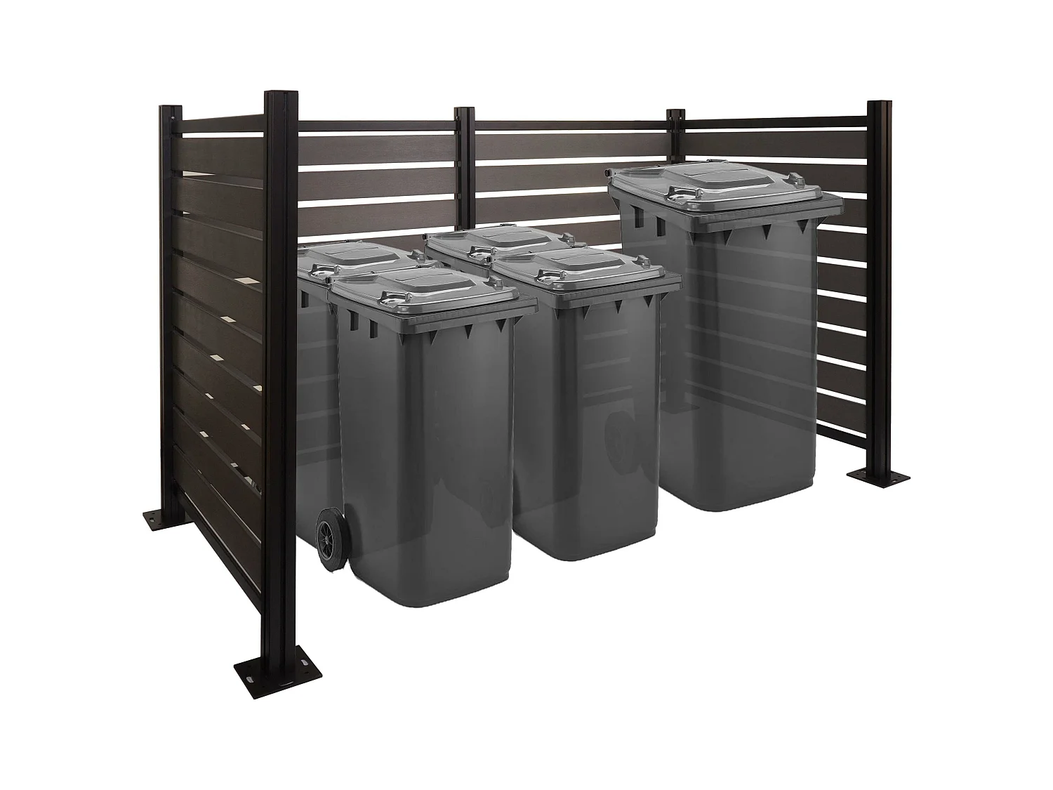 Aluminium afvalemmerhek MCW-K57,  grijs