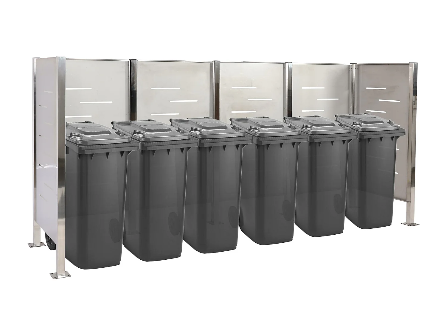 Clôture pour poubelles MCW-J55,  inox