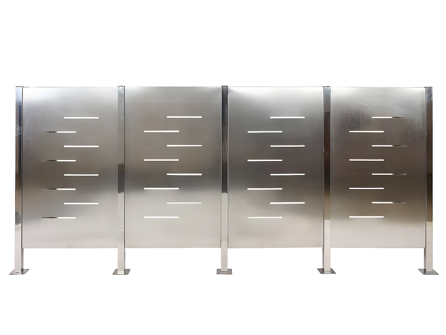 Clôture pour poubelles MCW-J55,  inox