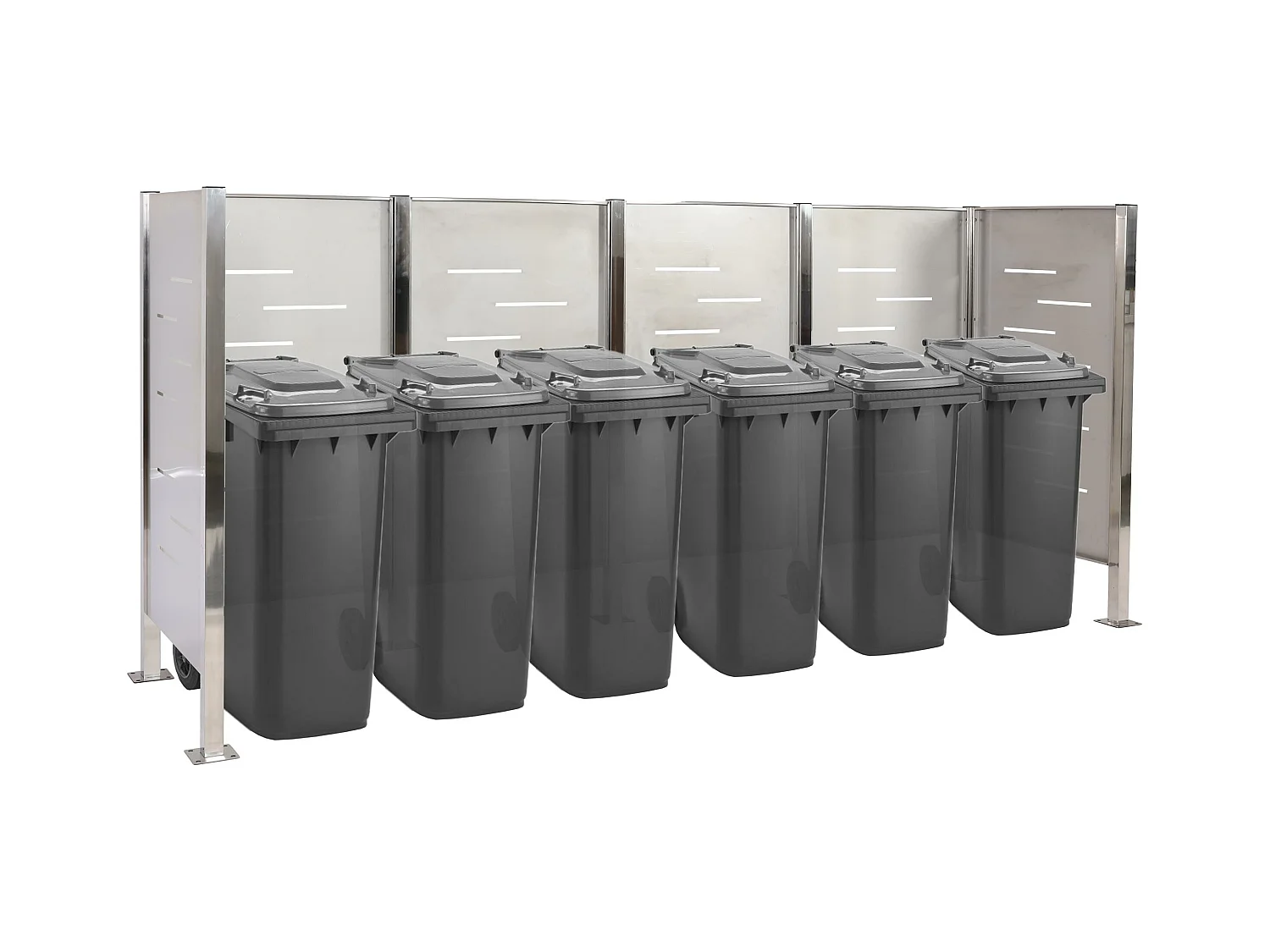 Clôture pour poubelles MCW-J55,  inox