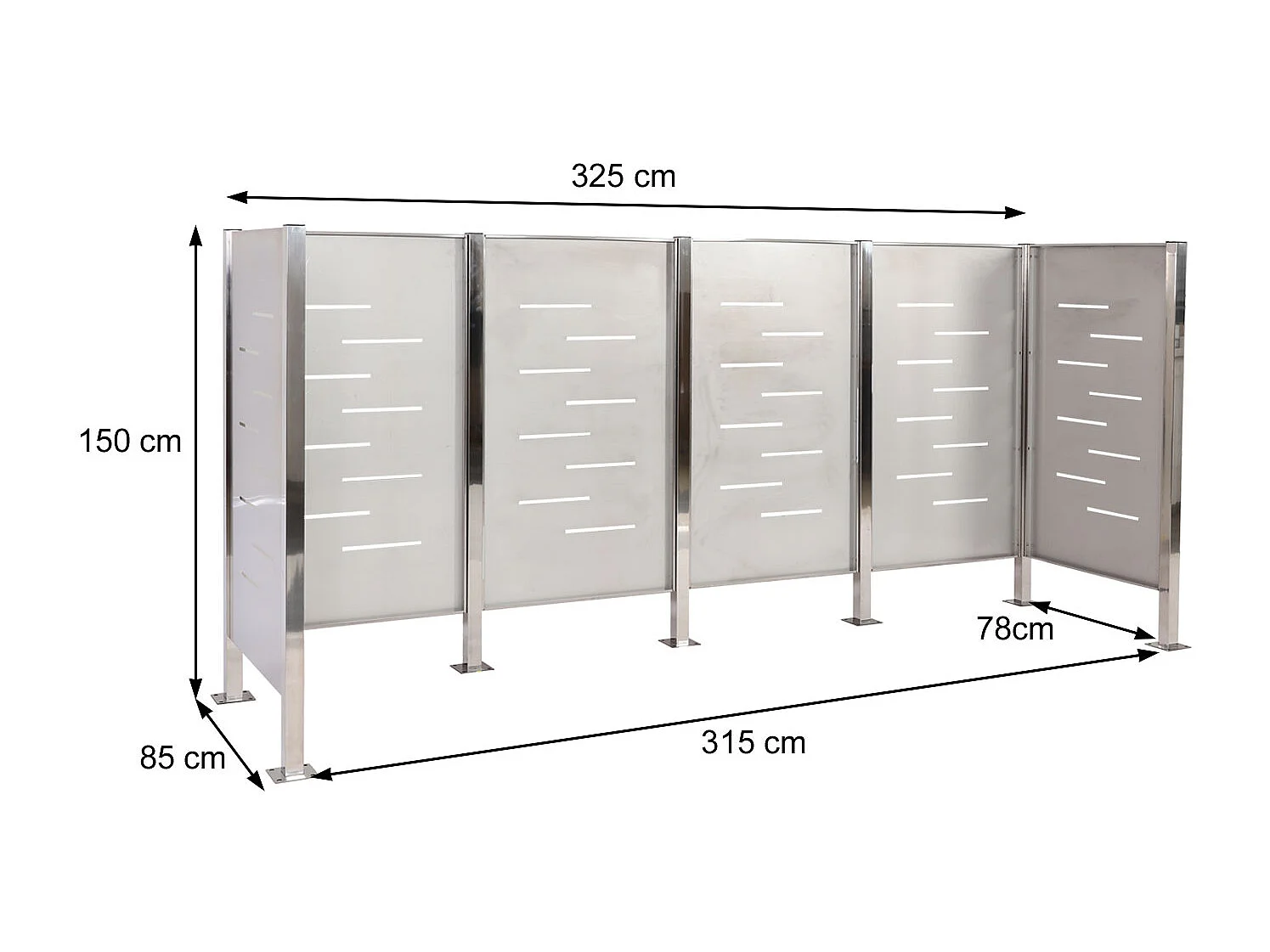Valla para papelera MCW-J55,  acero inoxidable