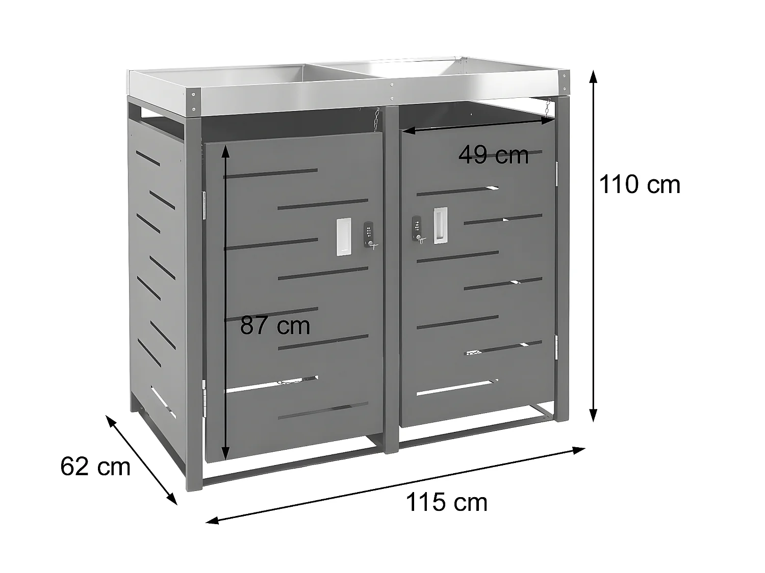 2er-Mülltonnenverkleidung MCW-H40b