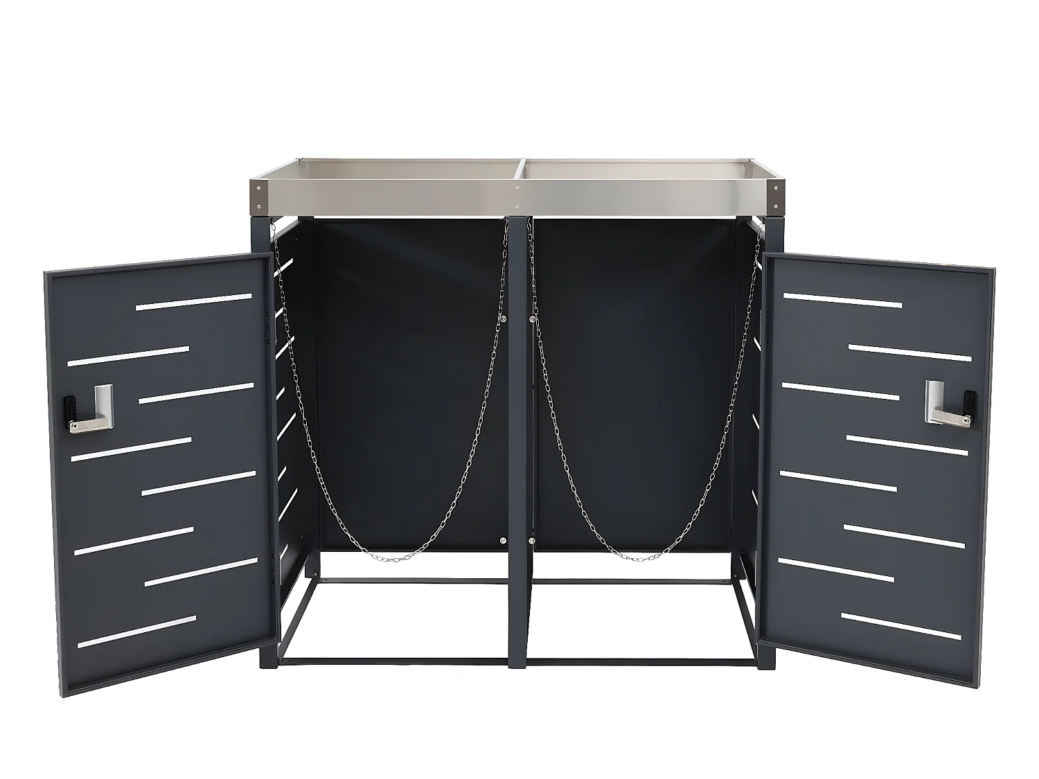 Cache-poubelle pour 2 poubelles MCW-H40b