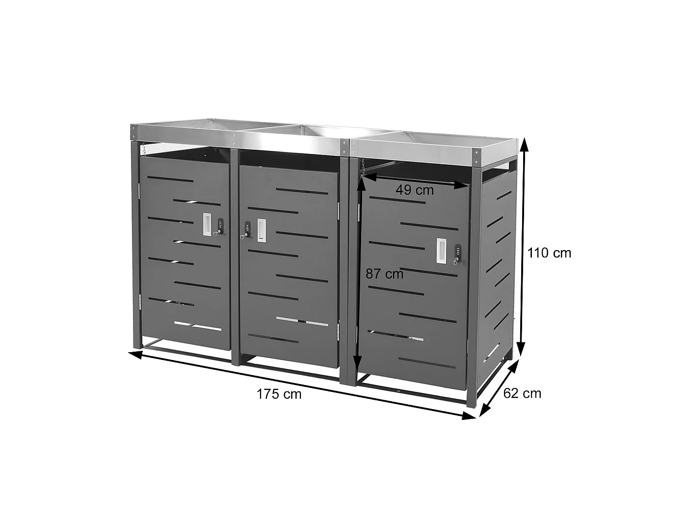 Cubo de basura de 3 cubos MCW-H40b