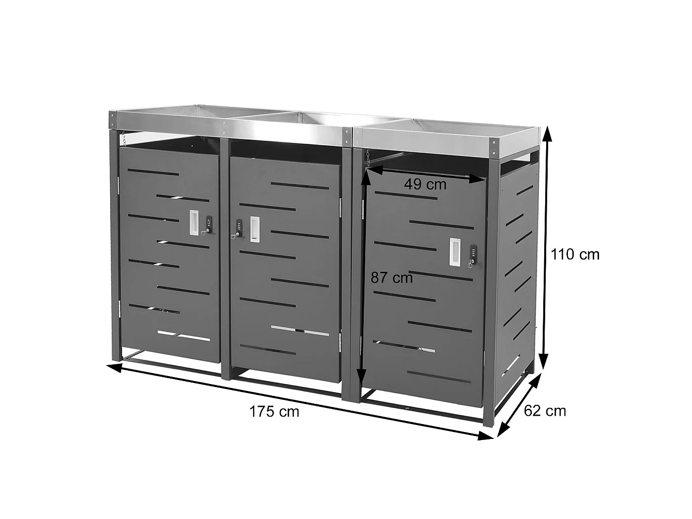 Afvalbakkenbekleding voor 3 bakken MCW-H40b