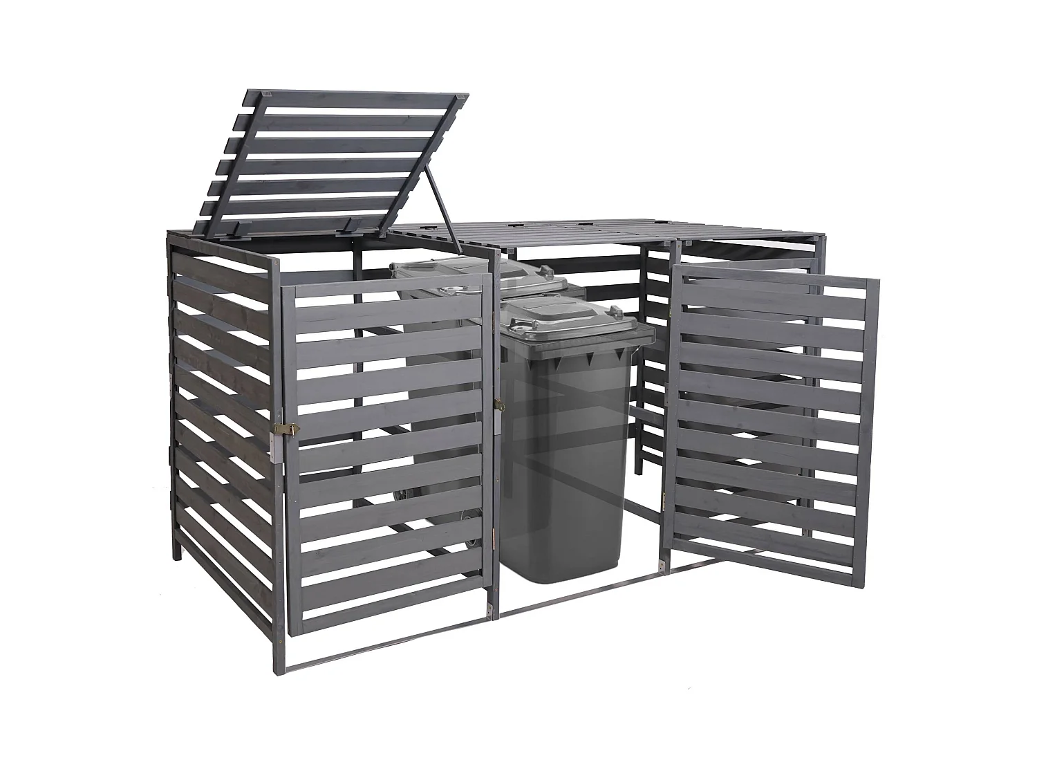 Cache-poubelle MCW-H62 pour 3/6 poubelles, gris clair
