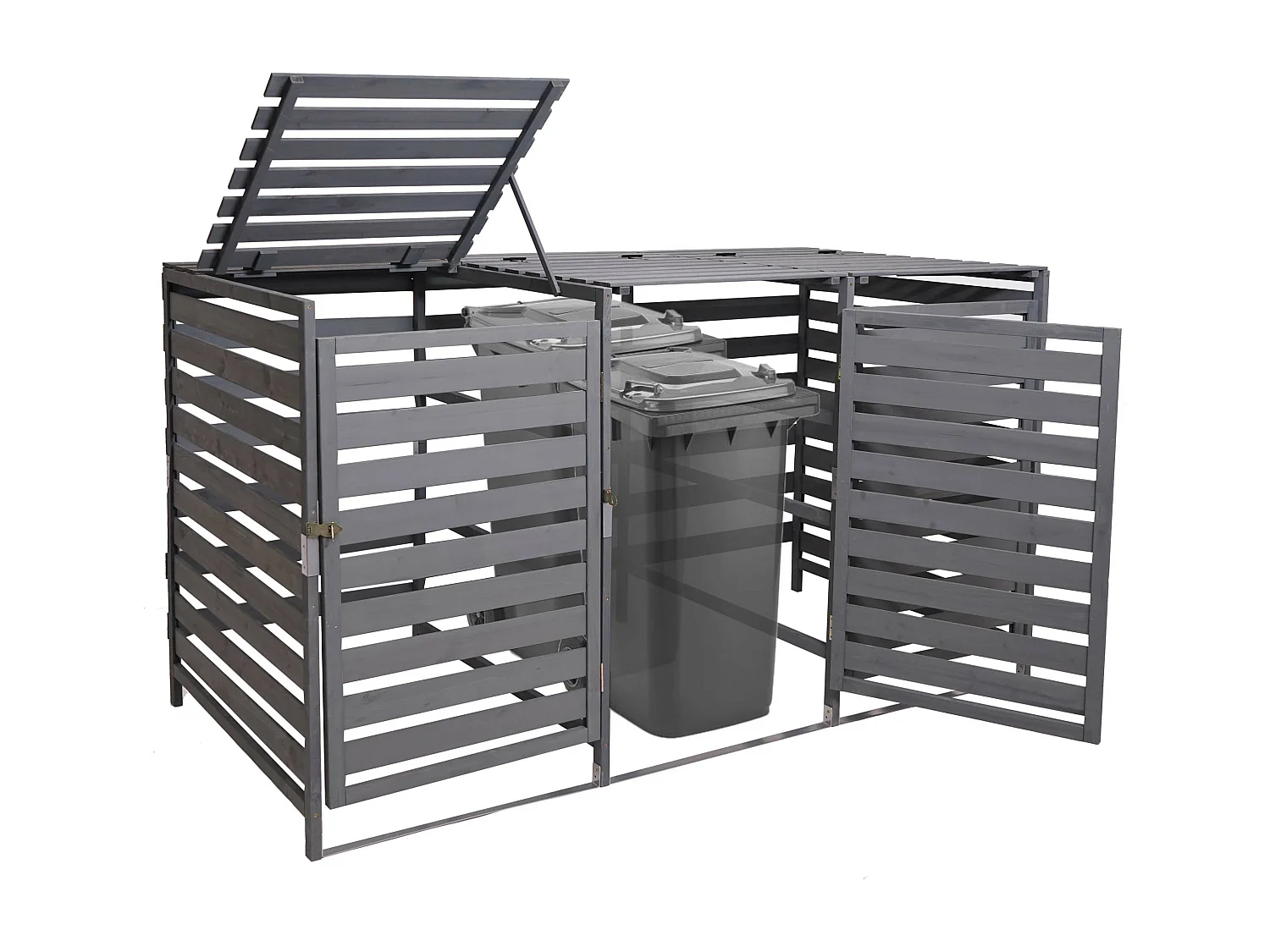 Cache-poubelle MCW-H62 pour 3/6 poubelles, gris clair