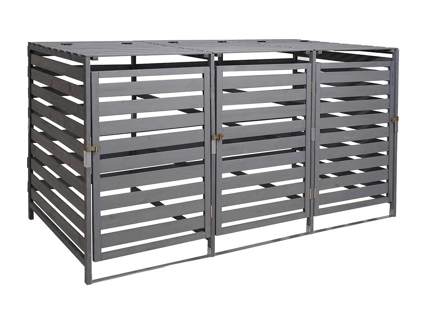 Cache-poubelle MCW-H62 pour 3/6 poubelles, gris clair