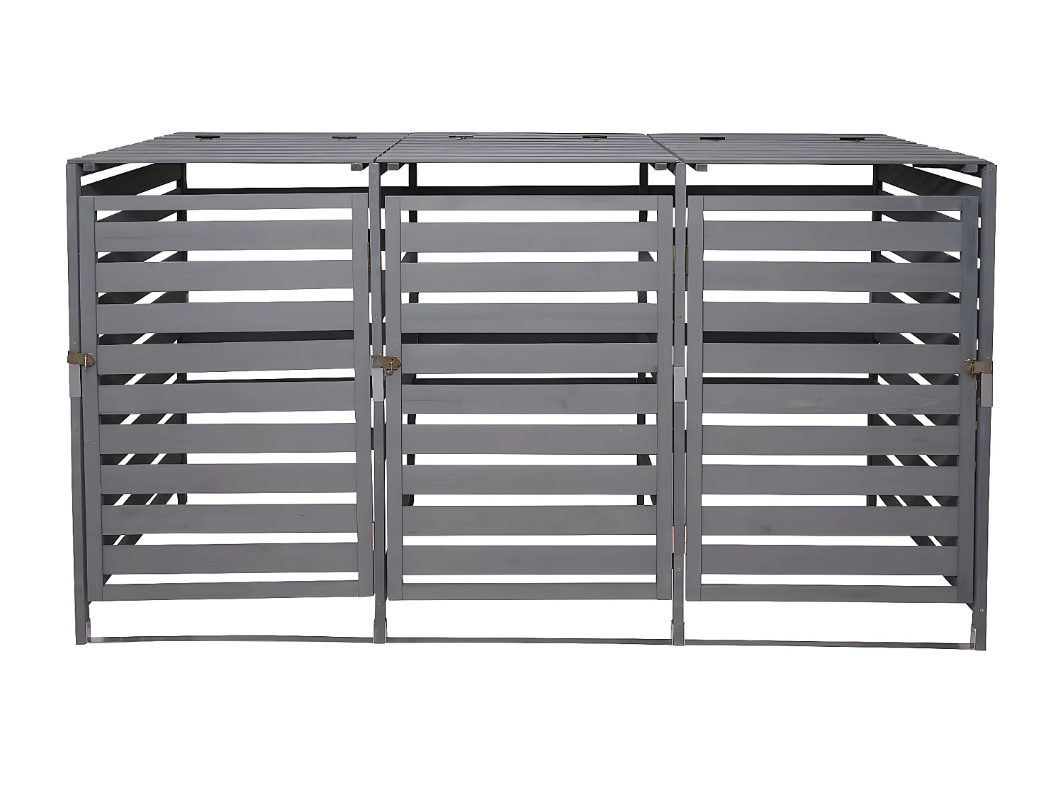 Cache-poubelle MCW-H62 pour 3/6 poubelles, gris clair