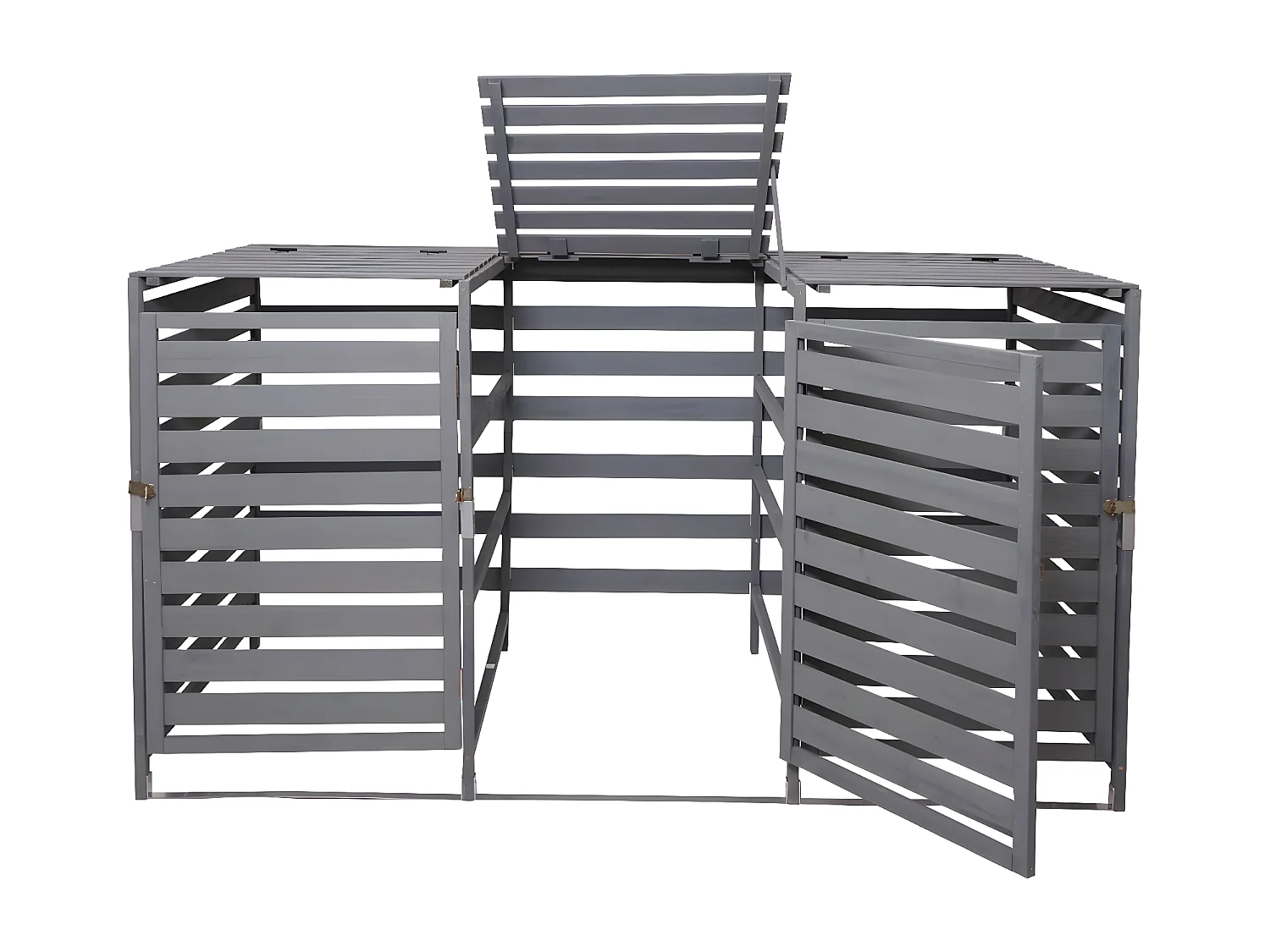 Cache-poubelle MCW-H62 pour 3/6 poubelles, gris clair