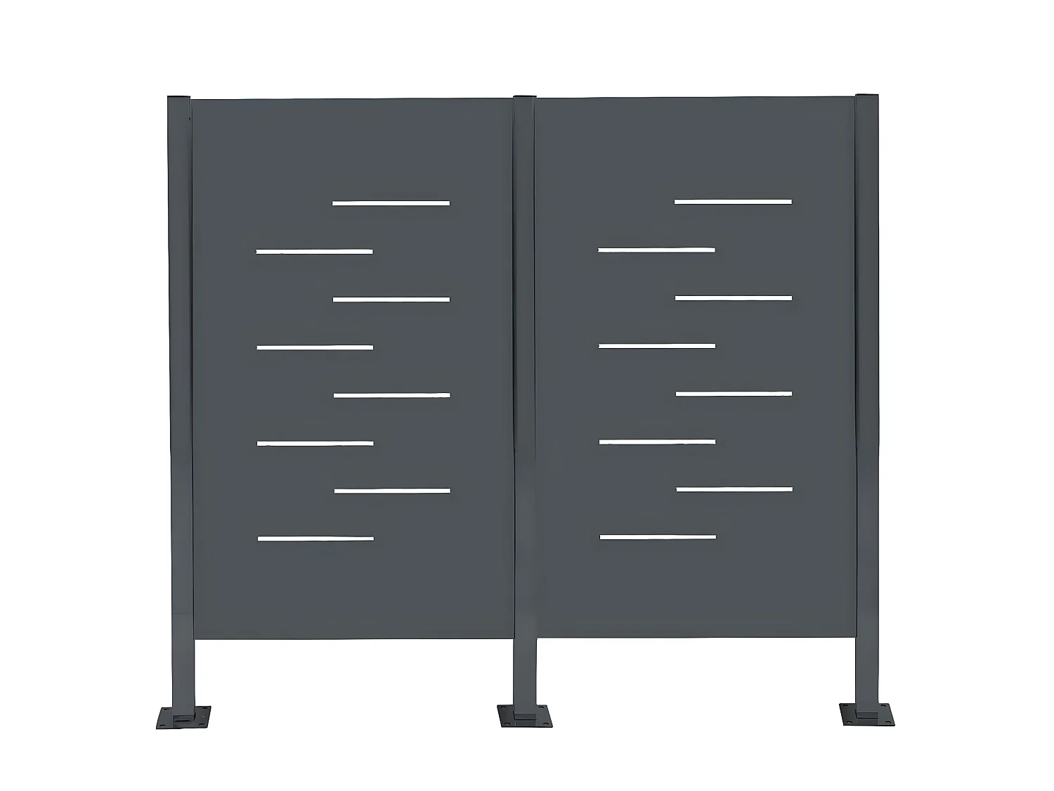 Recinzione fendivista bidoni box spazzatura rifiuti MCW-J55 150x165x85cm acciaio zincato antracite