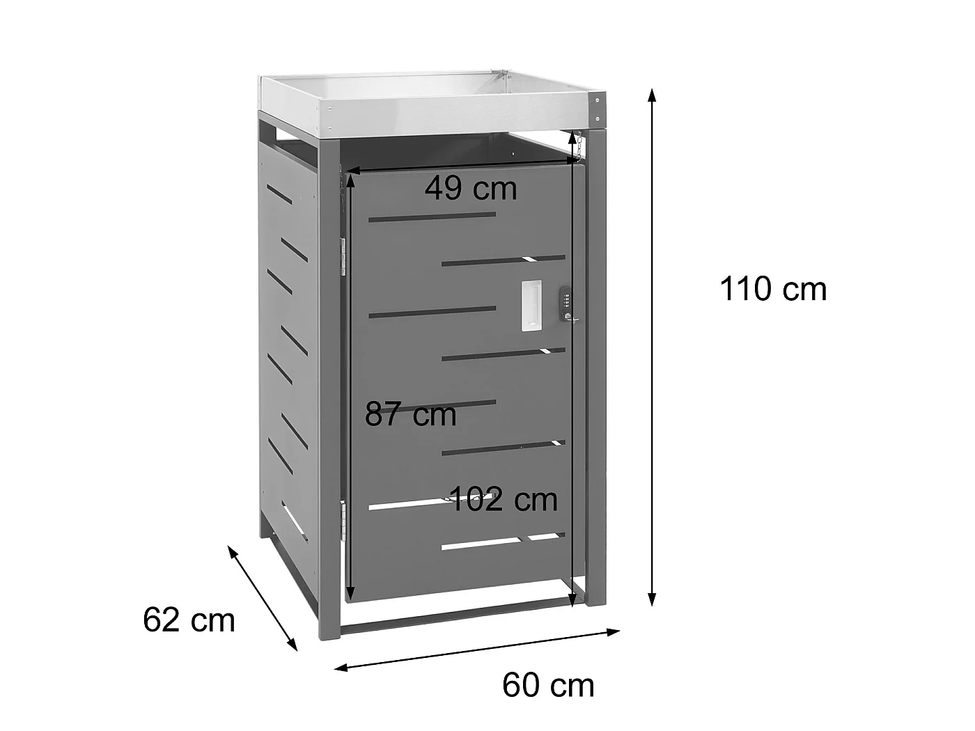Bekleding voor vuilnisbak met 1 bak MCW-H40b