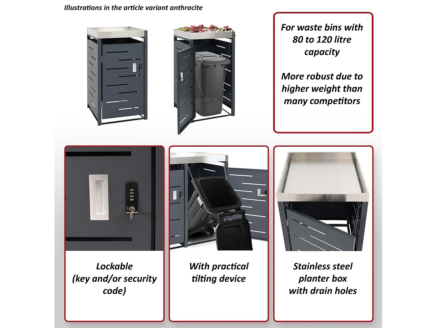 Osłona na pojemnik na śmieci MCW-H40b